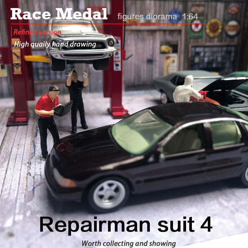1:64 Painted Figure Mini Model Miniature Resin Diorama Repair Polish Man Garage