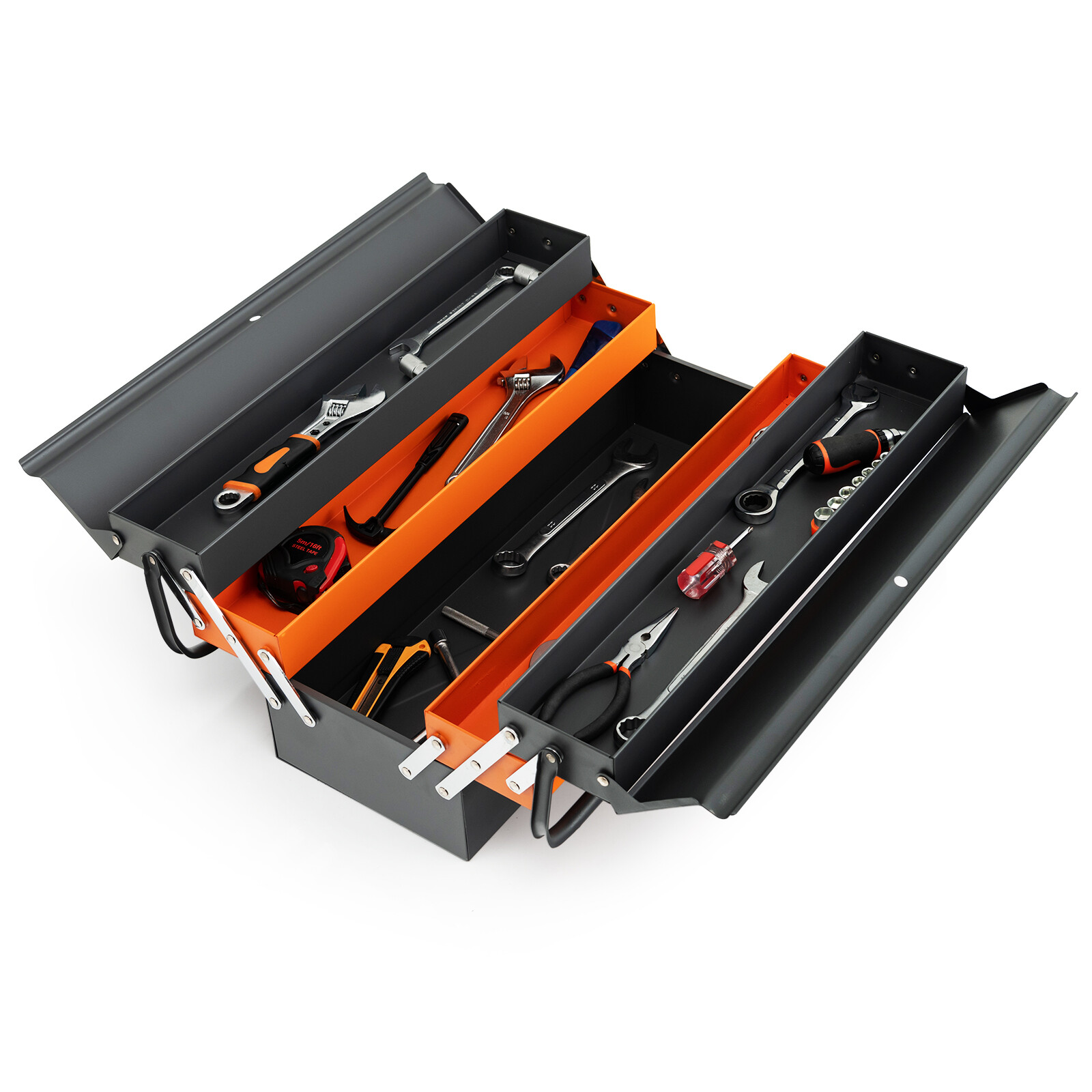 22-Inch Metal Tool Box Portable 5-Tray Cantilever Steel Tool Chest Cabinet
