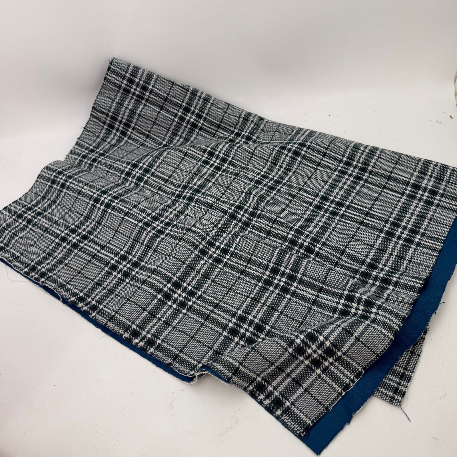 Green and White Plaid Fabric