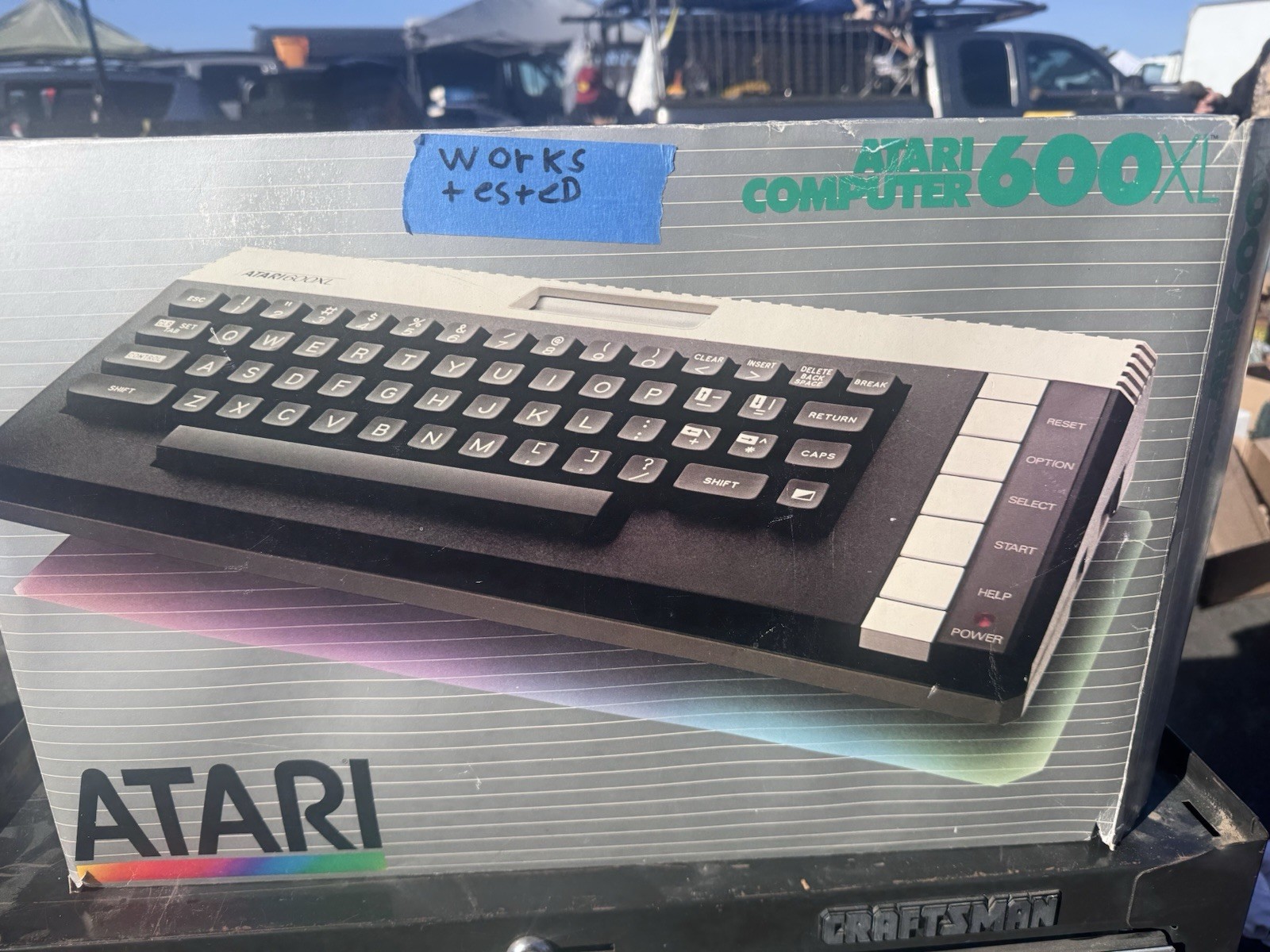Atari Computer 600XL  With Box With Cables No Manuels Tested( Box Ok Condition)