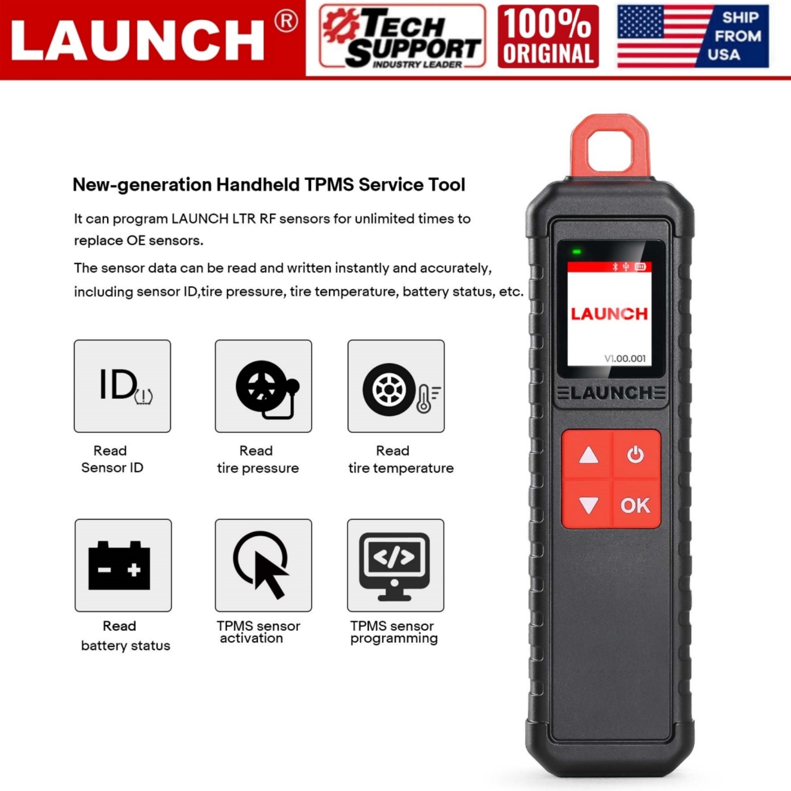 LAUNCH X431 i-TPMS Tire Pressure Detector Upgraded of TSGUN For X431 V,V+ PRO3S+