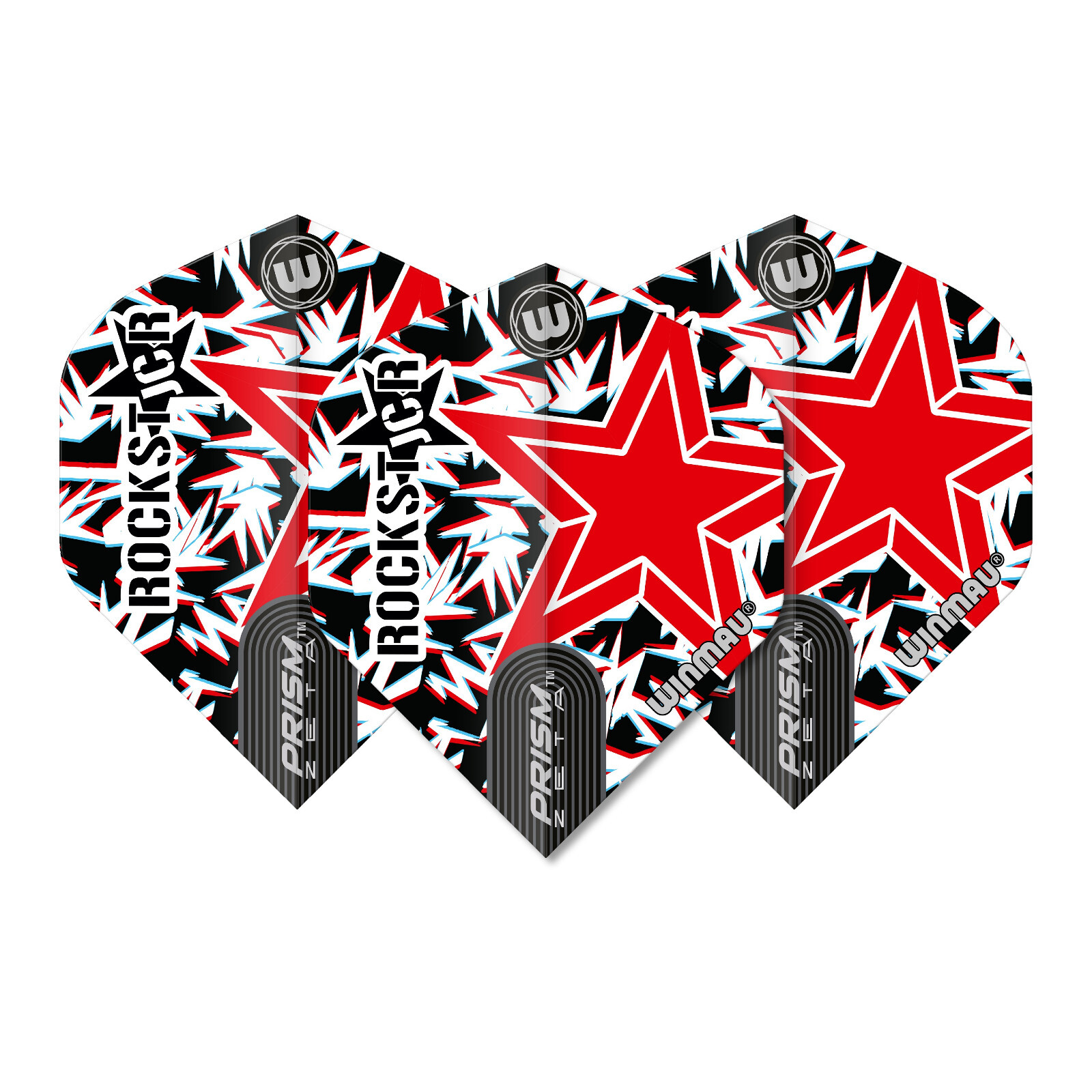 5 New Sets Winmau Prism Zeta Players Standard Dart Flights - Cullen Rockstar 3