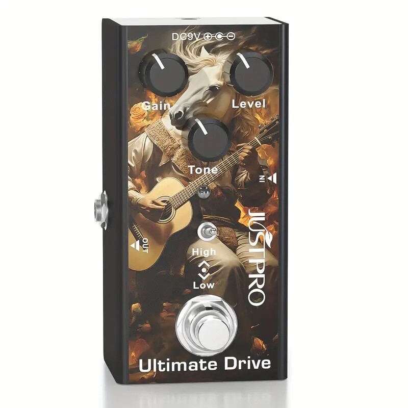 JUSTPRO Guitar Pedal, Ultimate Drive Effect Pedal Single Type DC 9V True Bypass