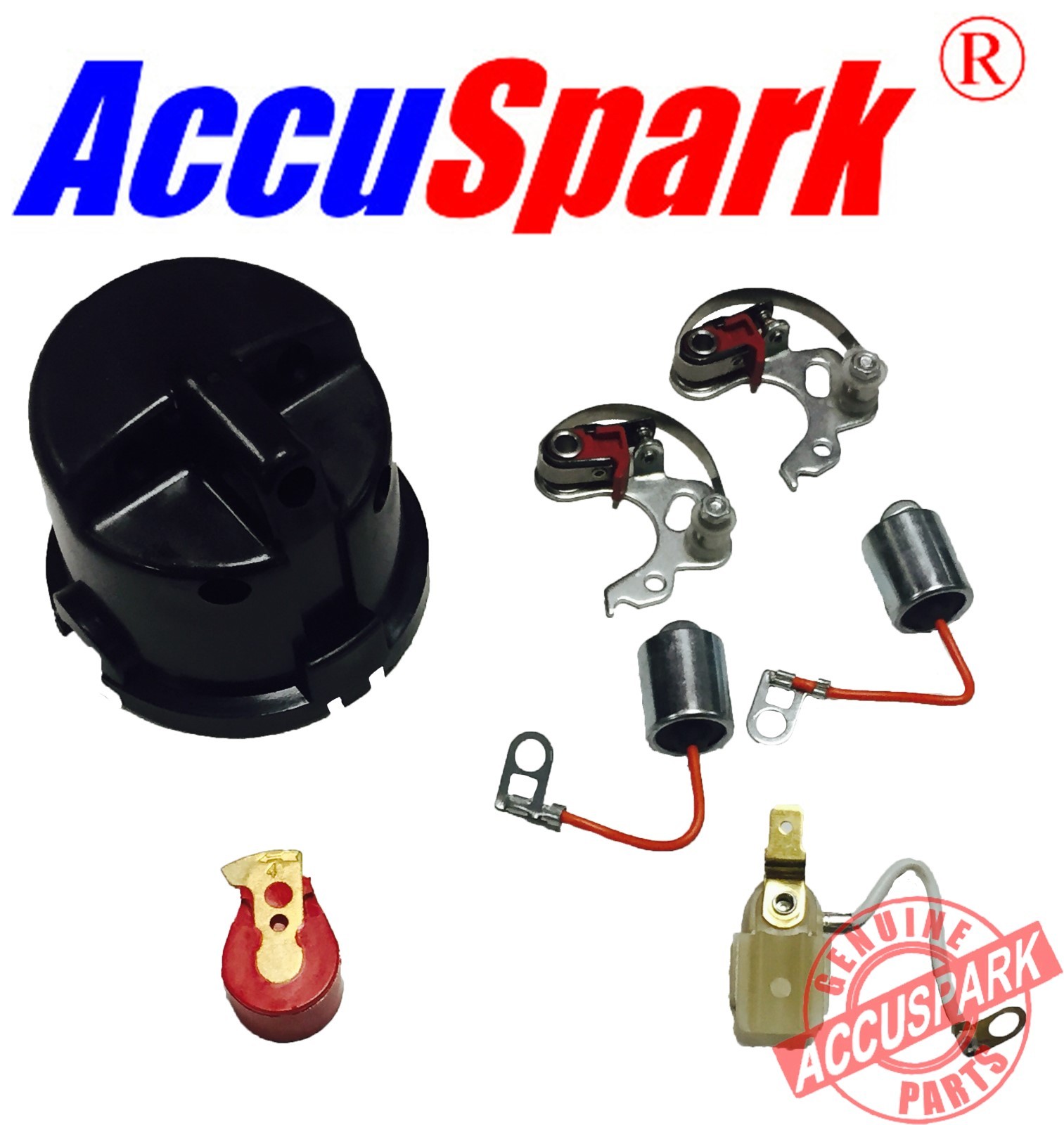 Austin Sprite 1098/1275 Points condenser red rotor arm service kit for Lucas 25D