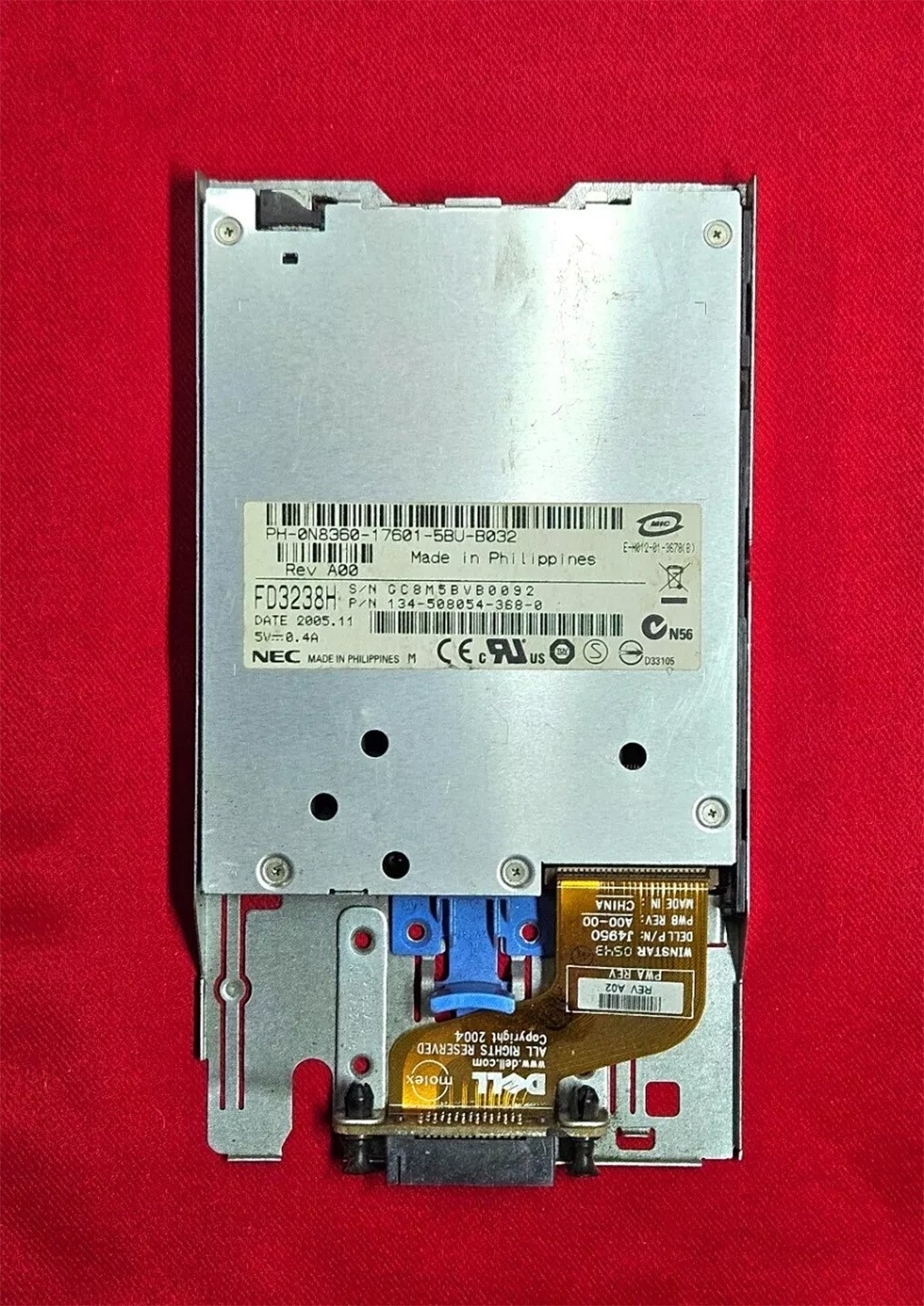 Nec FD3238H Floppy Disk Drive For Dell p/n 134-508054-368-0 With Caddy
