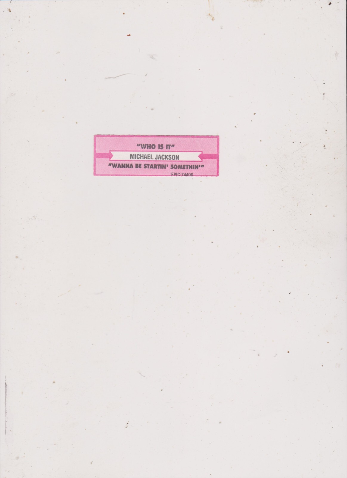 MICHAEL JACKSON-WHO IS IT- JUKEBOX TITLE STRIP.FREE SHIPPING IN U S