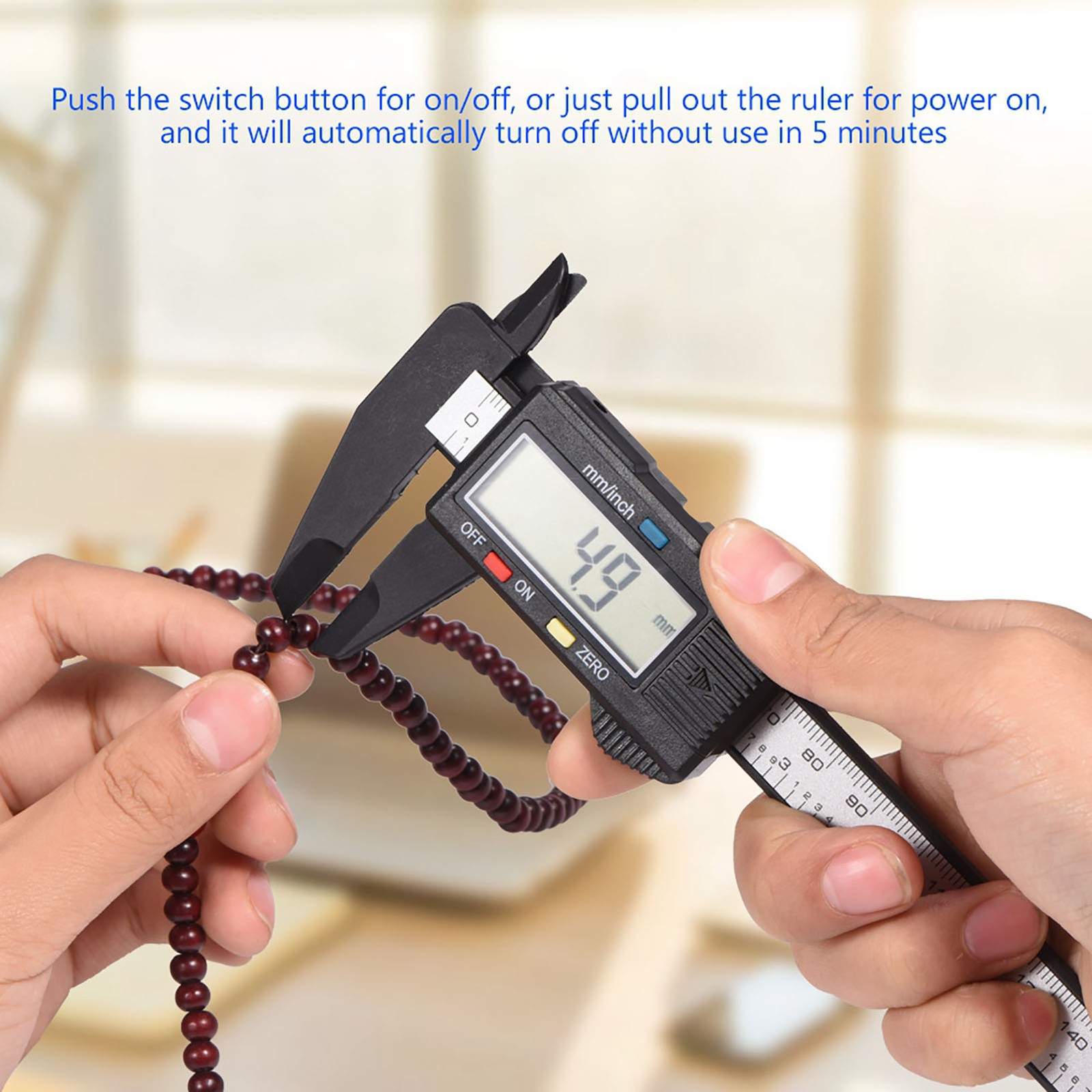 (Black)Digital Caliper with Extra Large LCD Screen for Measuring Inside NY