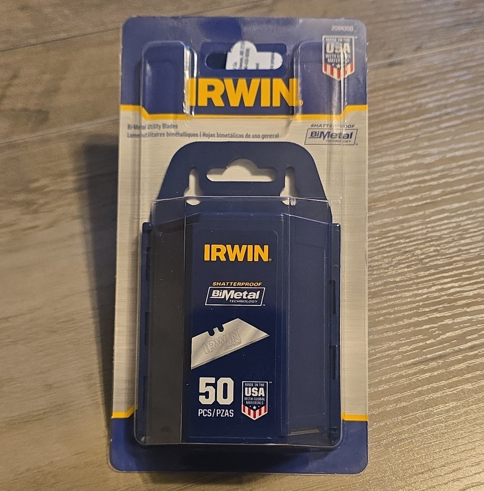 IRWIN Shatterproof Bi-Metal Utility Knife Blades 50-Pack Blue Bi-Metal