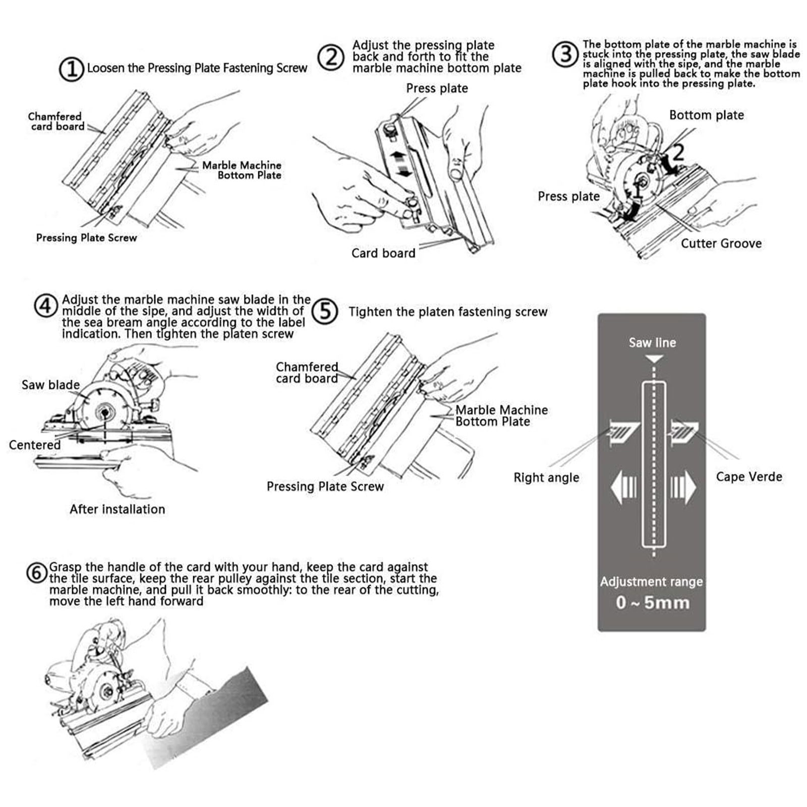 Tile Chamfering Tool 45° Bevel Adjustable Cutter Guide 24 Wheels for Tiles Stone