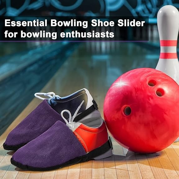 Bowling Shoe Slide, 2 Pack/ 1 Pair Adjustable Sole Large, Purple