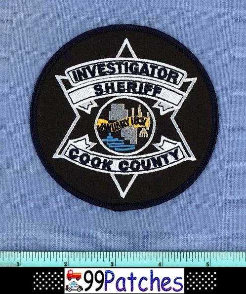 COOK COUNTY SHERIFF INVESTIGATOR ILLINOIS Police Shoulder Patch COUNTY SEAL 7L