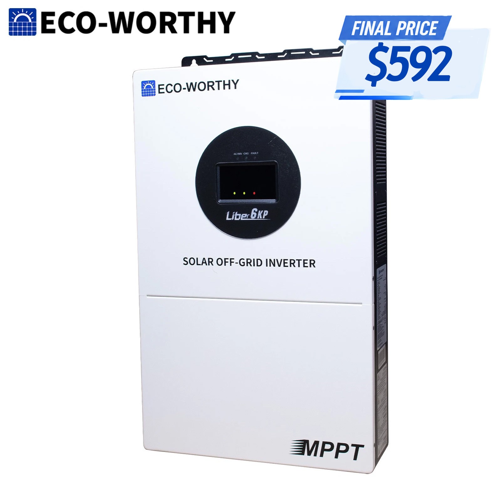 ECO-WORTHY 6KW Solar Inverter 48V DC-120V/240V AC Split Phase Off-Grid