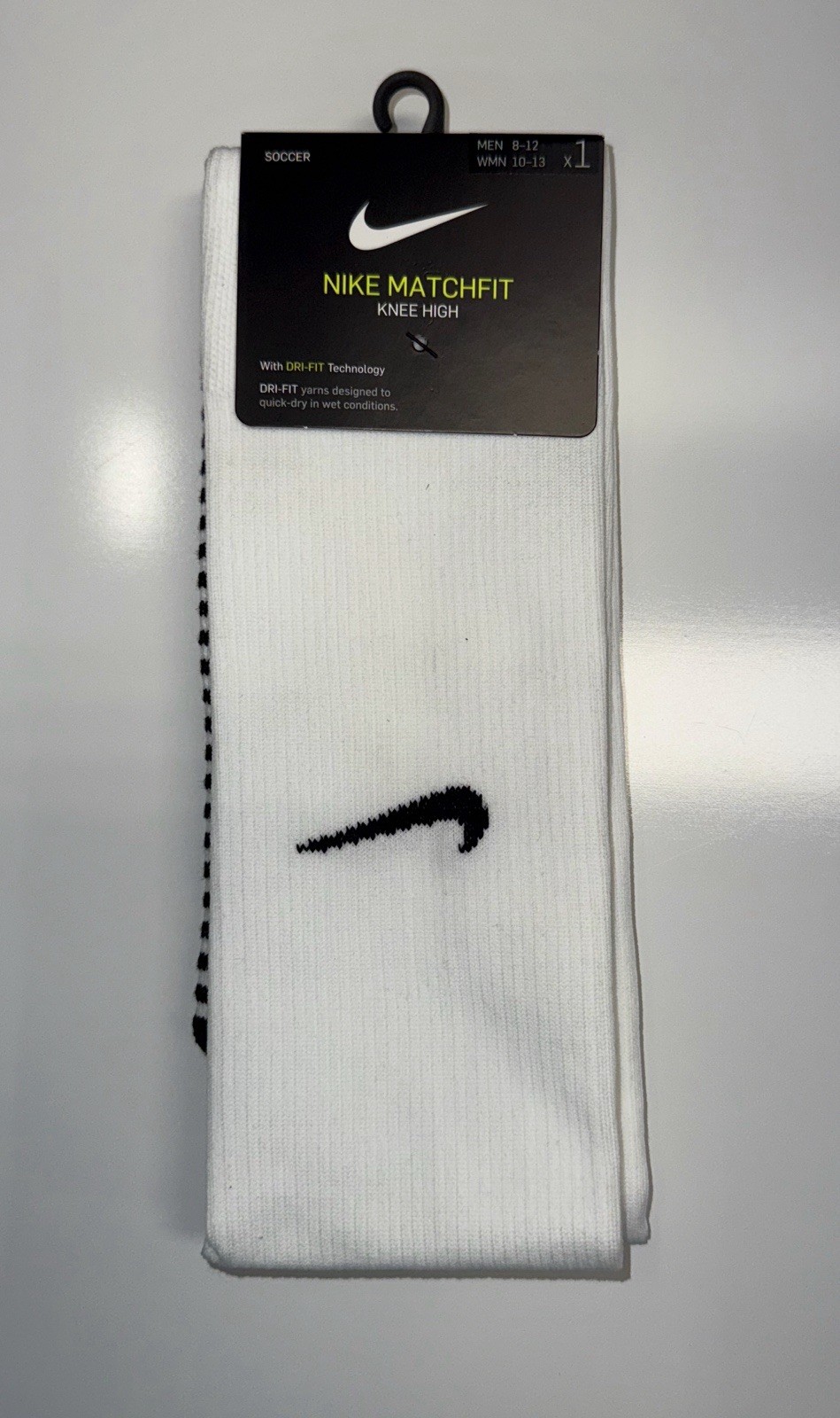 NIKE MATCHFIT KNEE HIGHT 1 Pair Soccer Socks, Man 8 -12 , Women 10-13 ￼