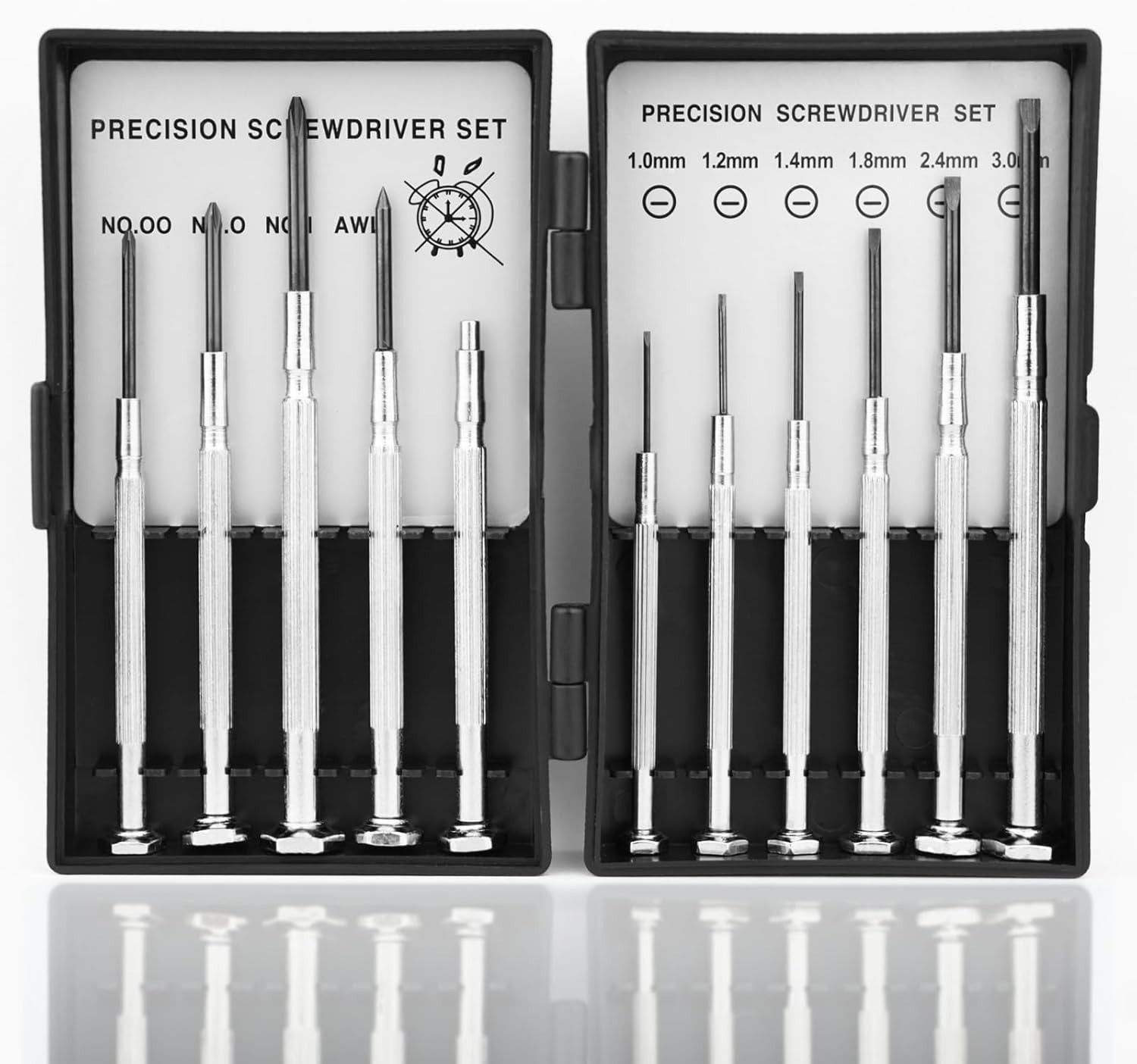 11pc Small Precision Screwdriver Set Mini 6 Sizes Flat Philips for Watch Glasses