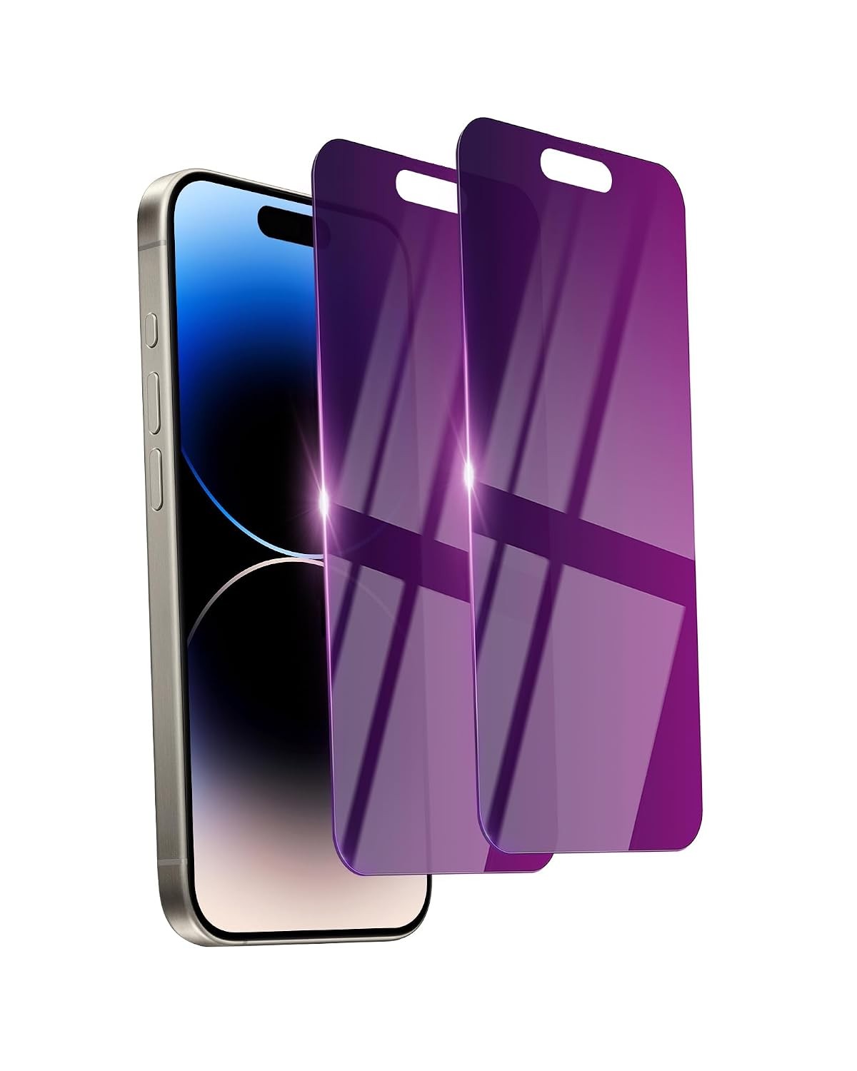 2 Pack Privacy Screen Protector for iPhone 14 Pro Tempered Glass 6.1inch Private