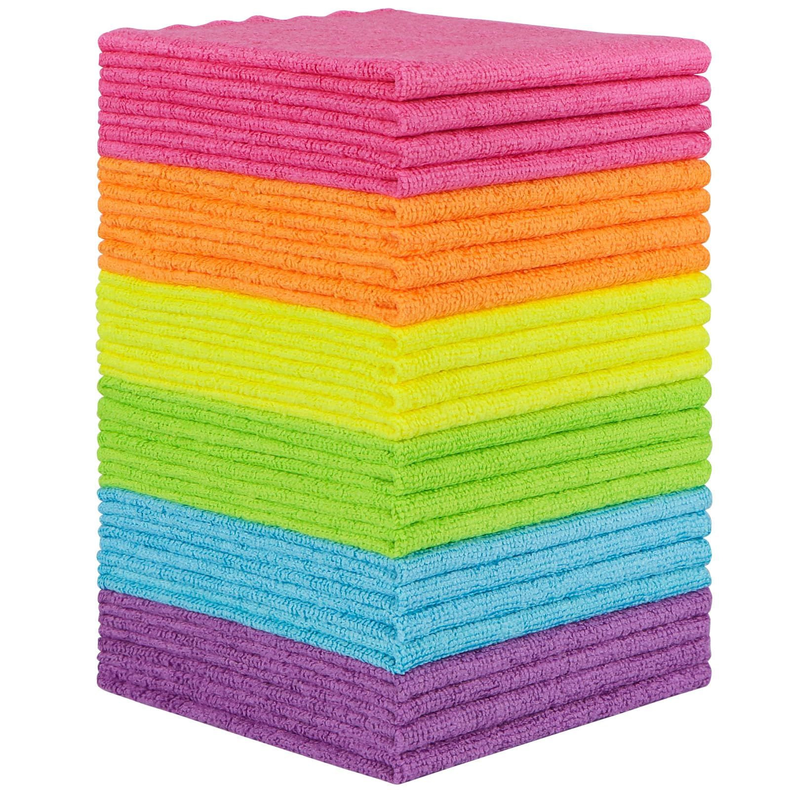 Orighty Microfiber Cleaning Cloth, 24 Pack Highly 24 Pack, Multicolor
