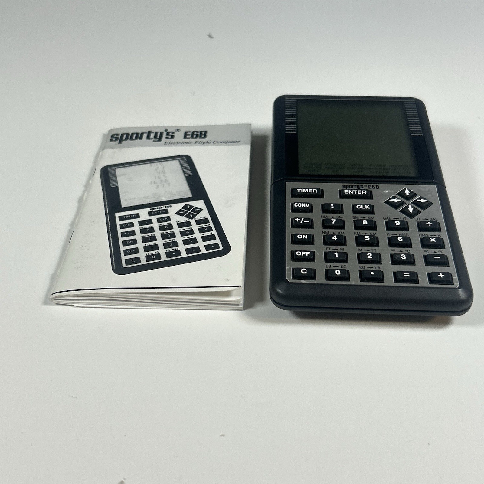Sporty's E6B Electronic Flight Computer With Book | Working |Corrosion