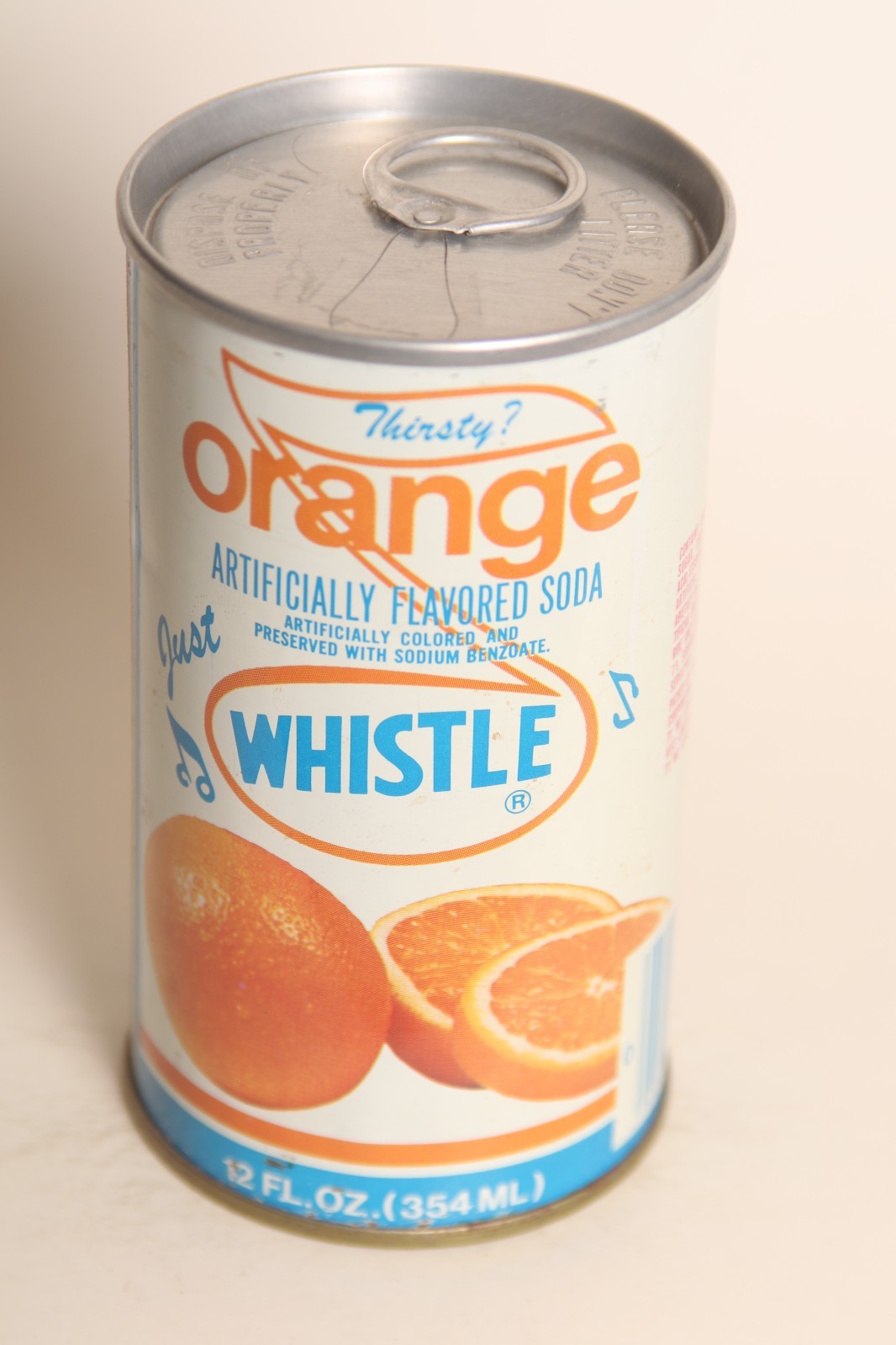 Whistle Orange soda can - 12oz
