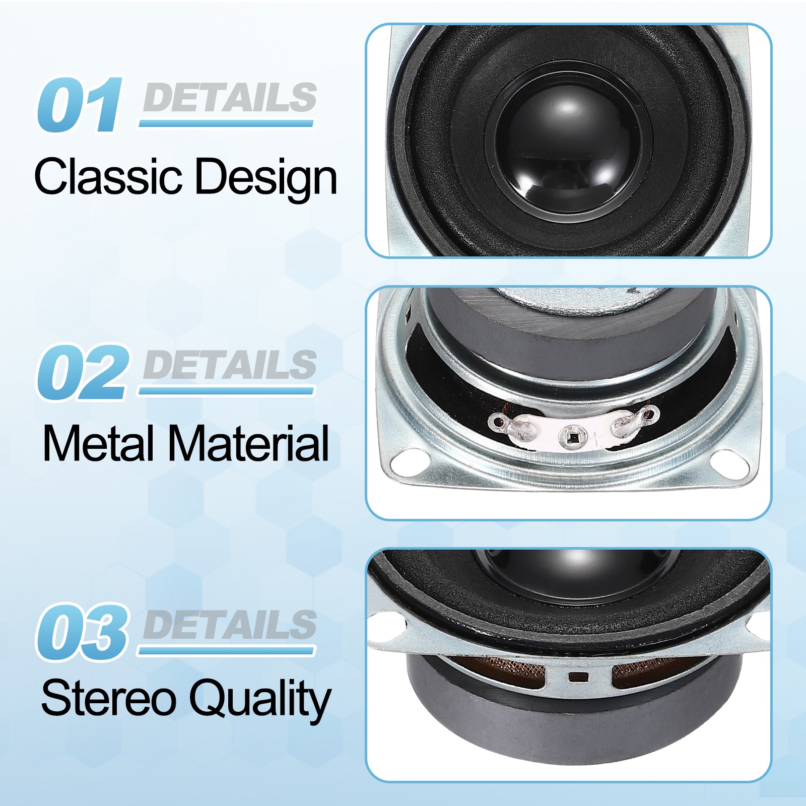 2Pcs 3W 3Ohm Small Speakers Square Micro External Magnet Speaker 40mm Black