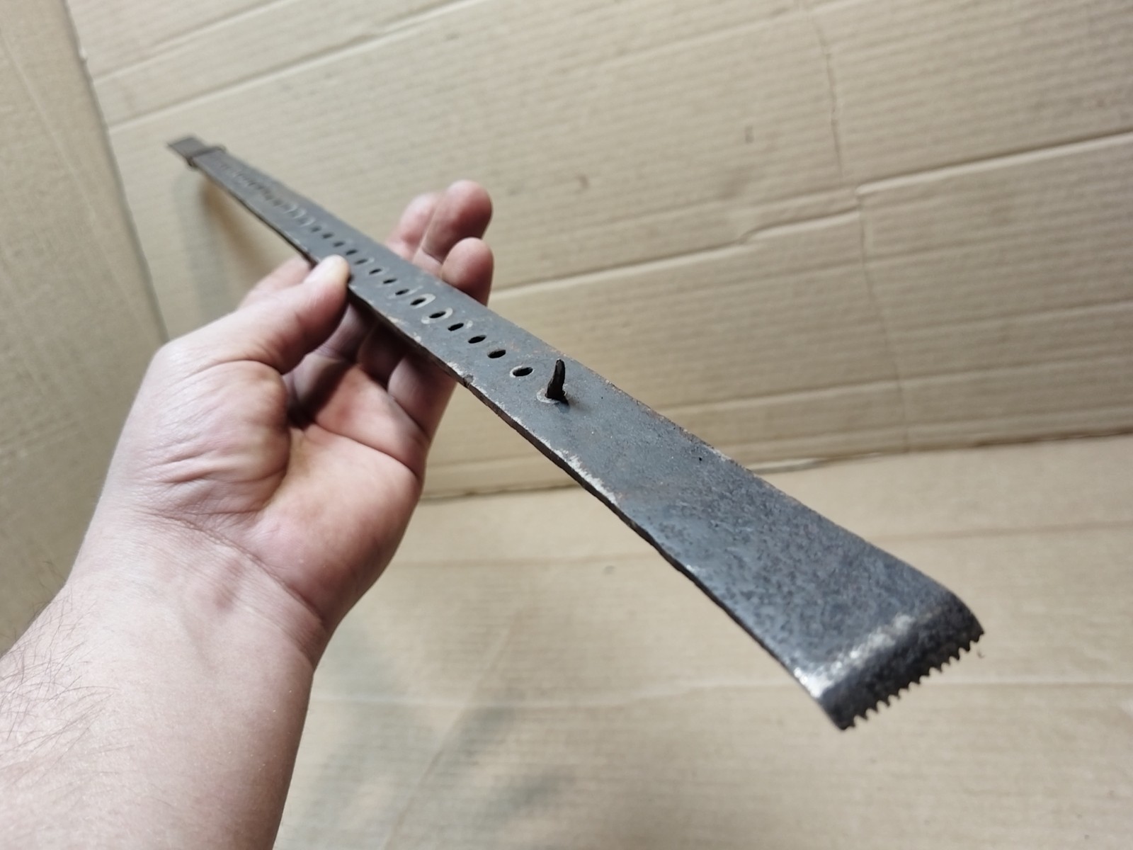 ANTIQUE HAND FORGED PRIMITIVE LOOM MEASURE FORGED TENSIONER FOR WEAVING LOOMS