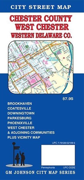 City Street Map of Chester County, West Chester, Pennsylvania, by GMJ Maps