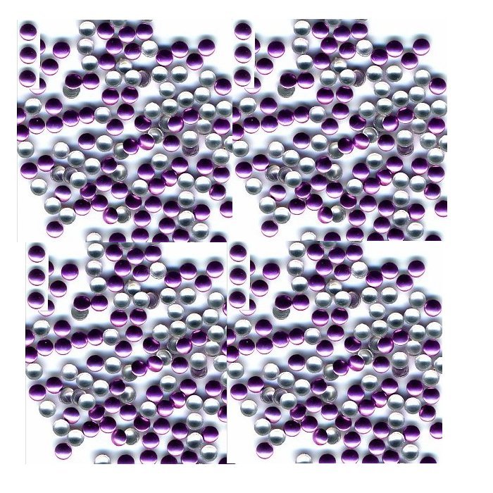 ROUND Smooth Nailheads 2mm Hot Fix VIOLET 144 PC