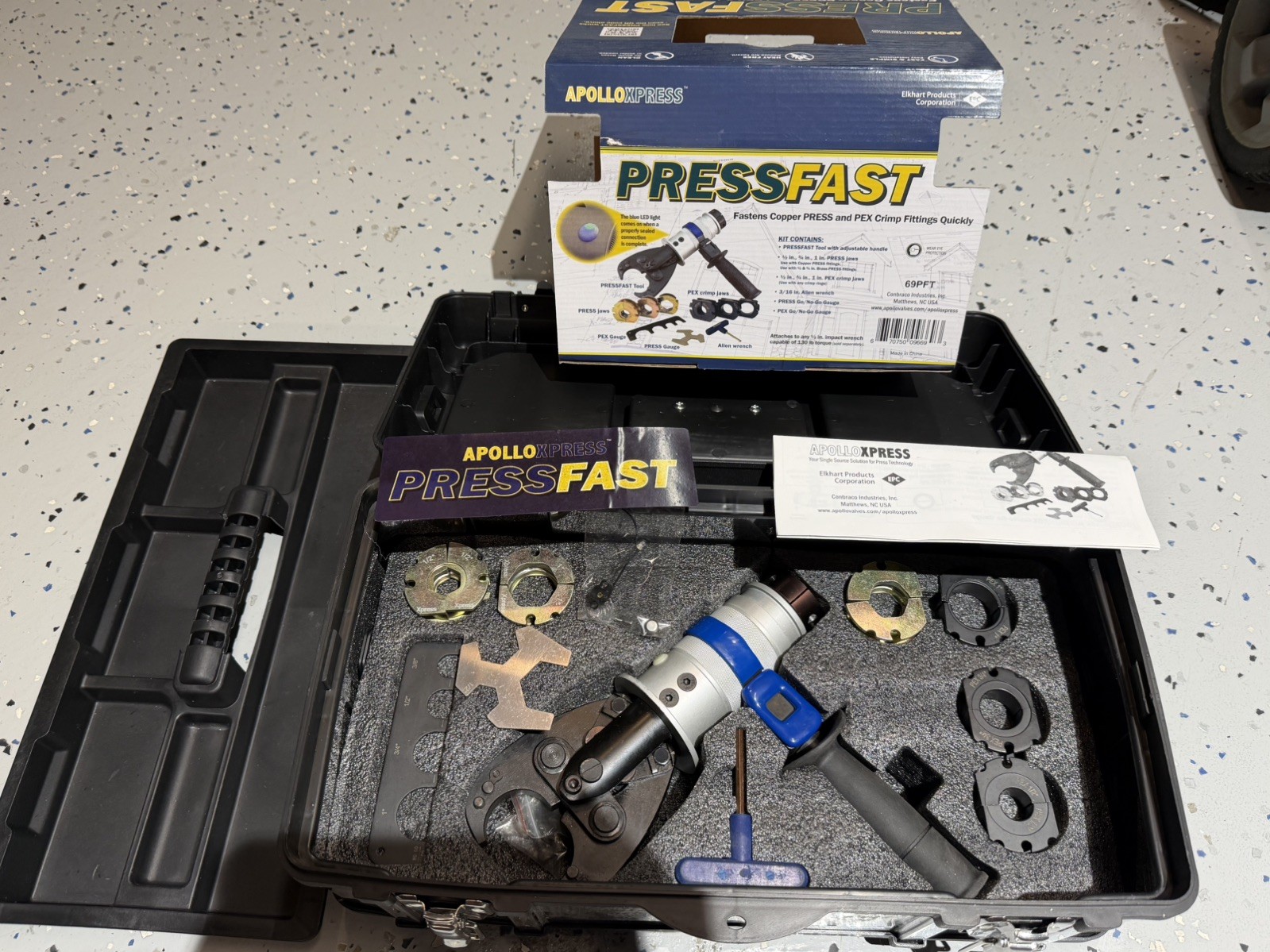 Apolloxpress Pressfast Copper Press & PEX Crimping Tool 69PFT Complete