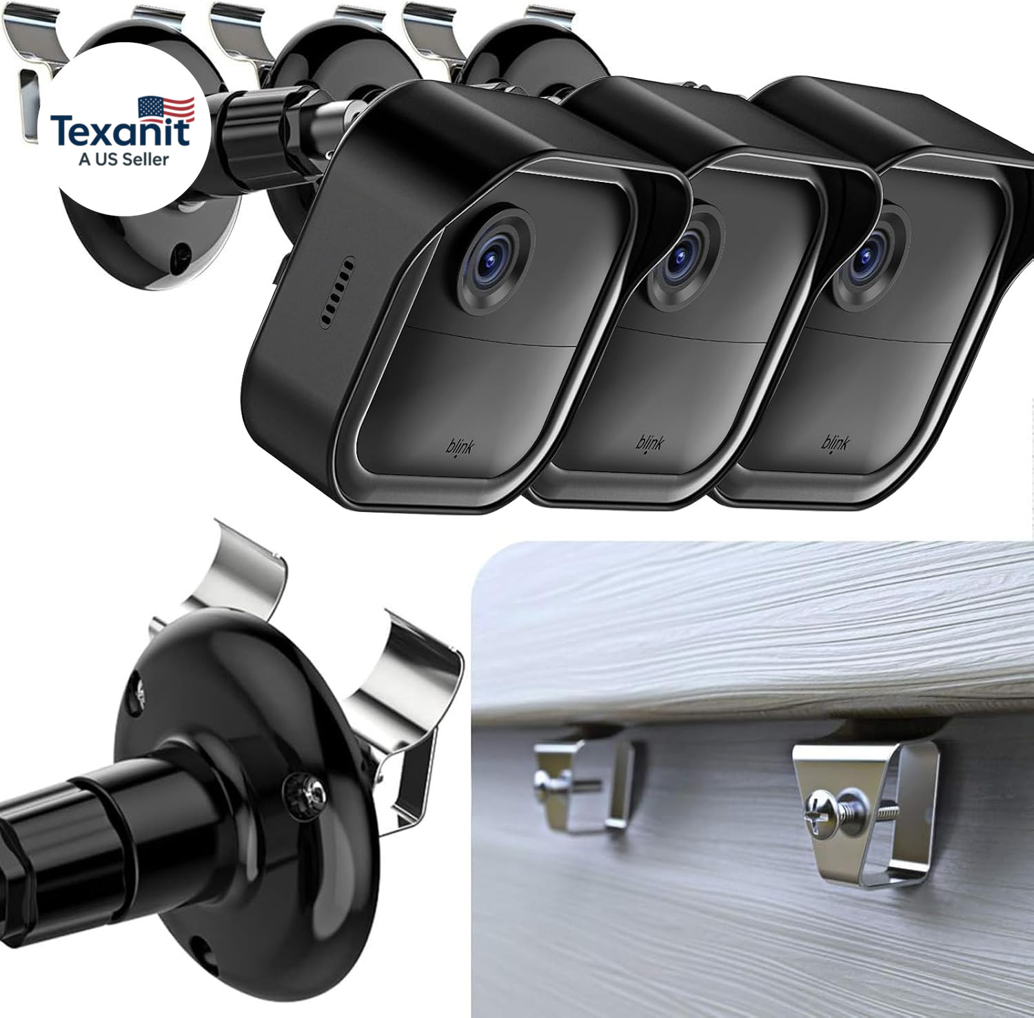 Blink Outdoor Vinyl Siding Mount with Waterproof Case, No-Hole Needed Mounting B