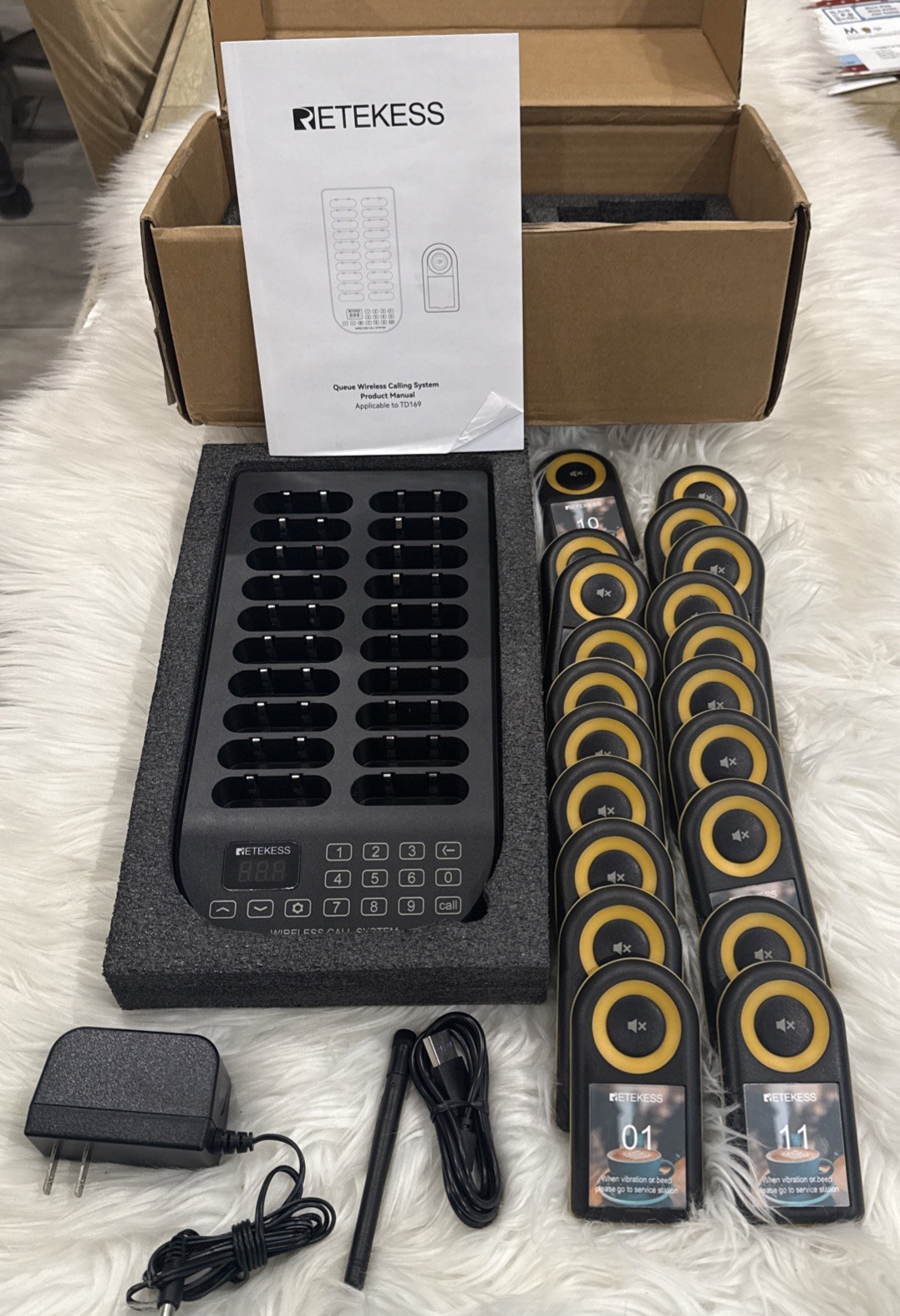 Retekess TD169 Restaurant Pager with 20 Buzzers System, Beepers for Restaurants