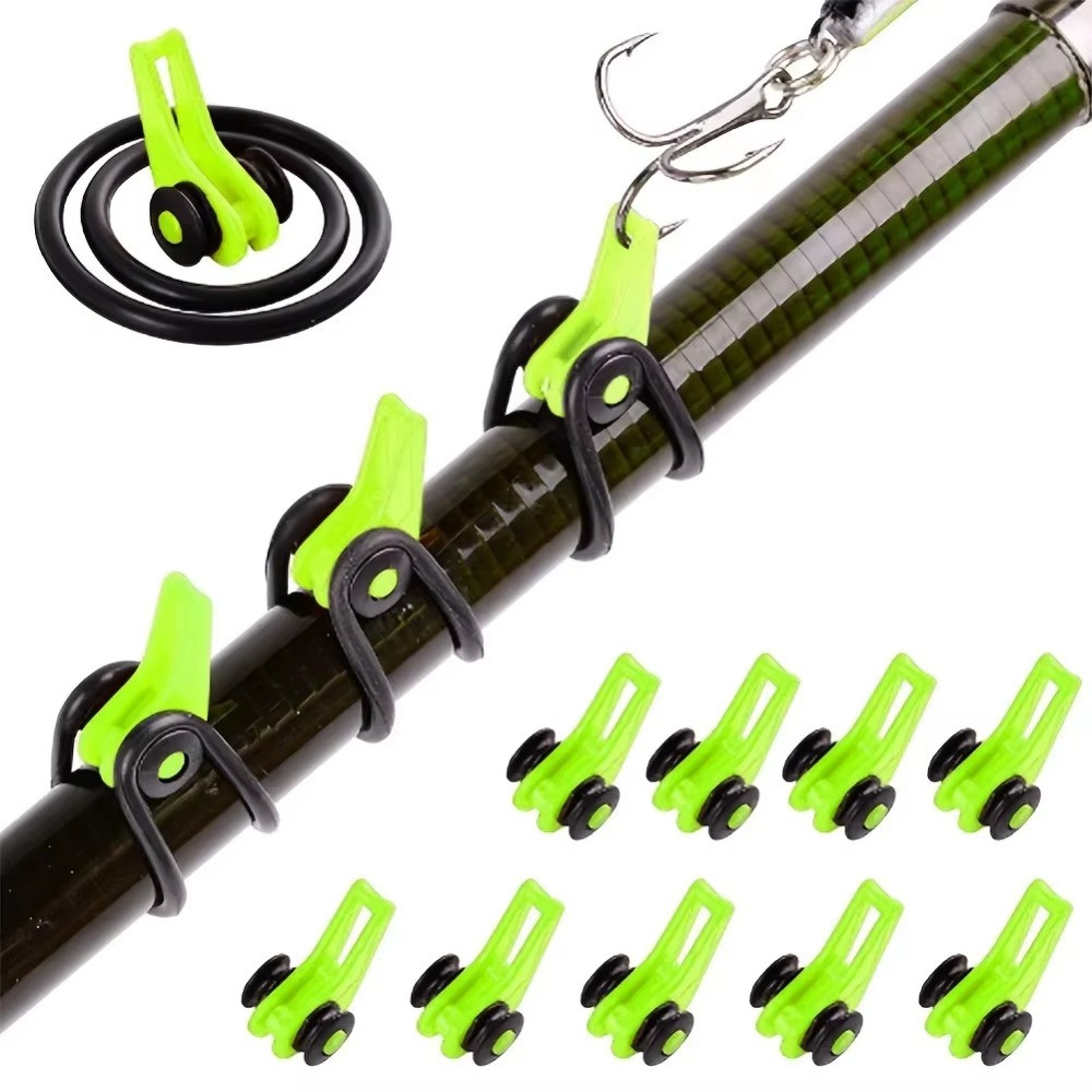 10pcs Fishing Rod Pole Hook Keeper Lure Bait Safety Fishing Holder Tackle tools