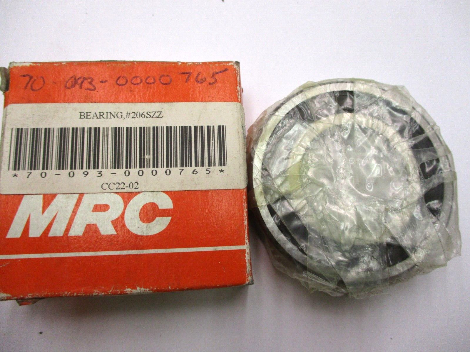 New Open Box Lot of 2 PCS MRC Bearing 206-SZZ/H201 Steel/C3/ABC-1/EMQ A5636AES