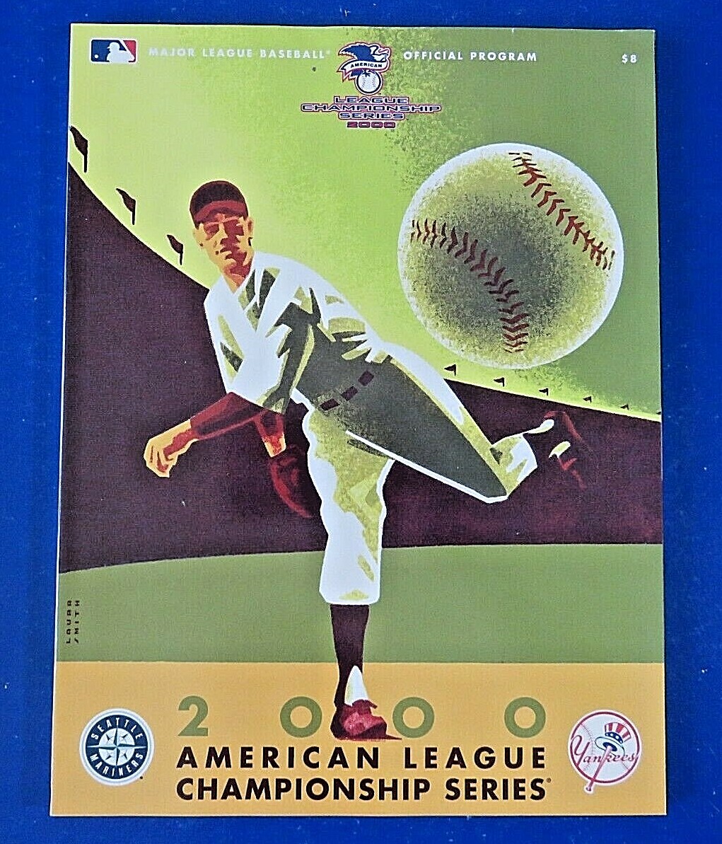 2000 American League CHAMPIONSHIP SERIES BASEBALL PROGRAM NY Yankees vs Mariners
