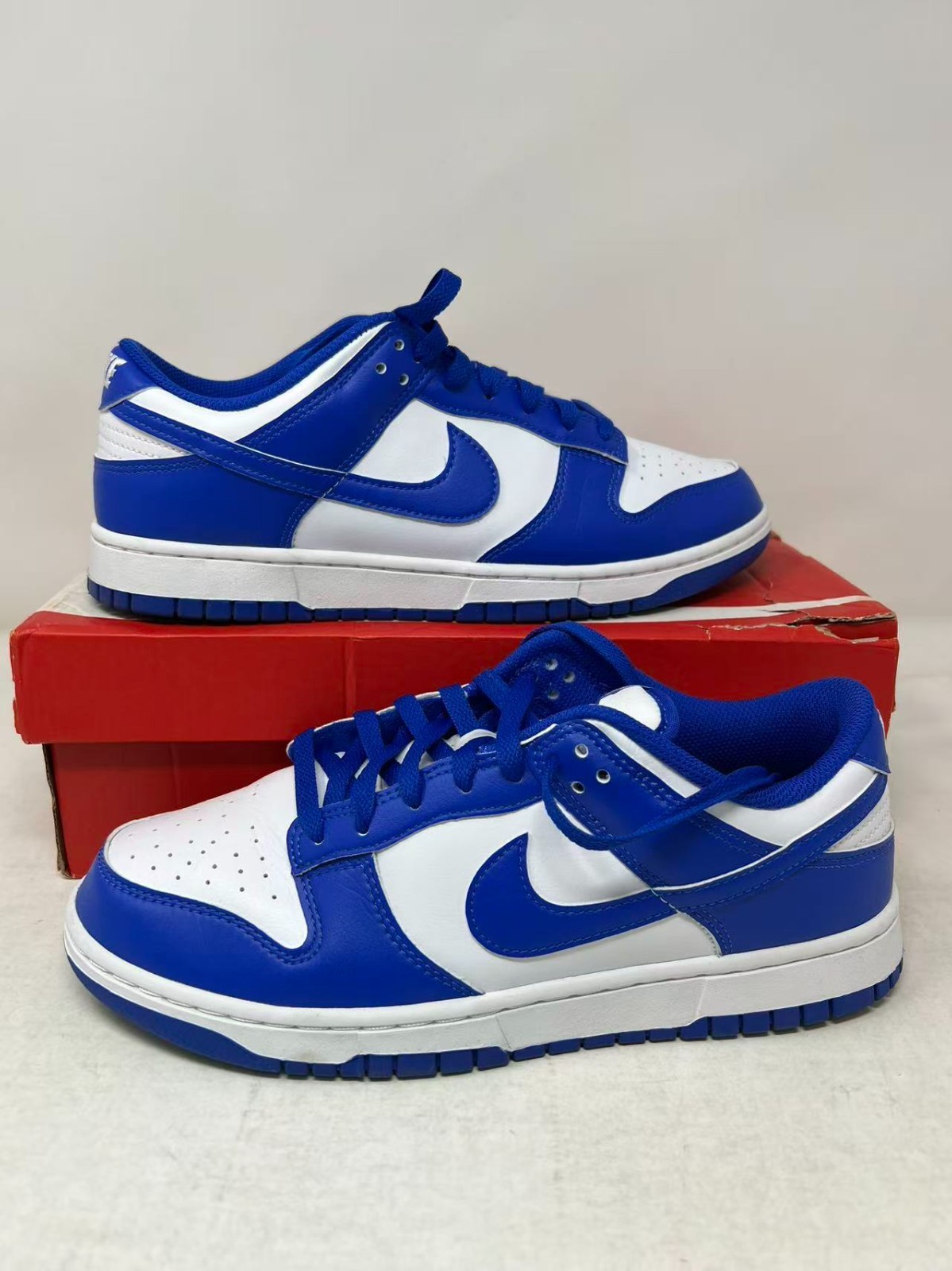 Nike Dunk Low Retro Kentucky Shoes White Hyper Royal Blue Mens Size 9 HF5441-112