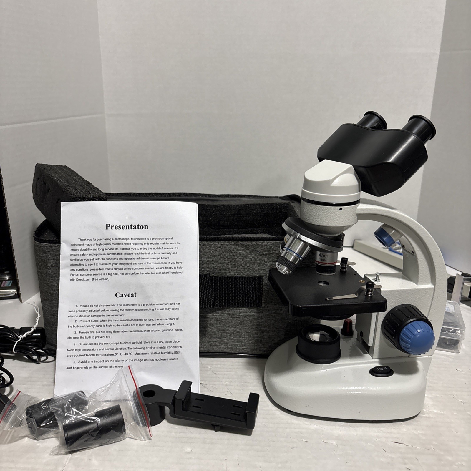 Woehrsh Adult Microscope WF10x and WF25x Eyepieces 40X-2000X Education/Labratory