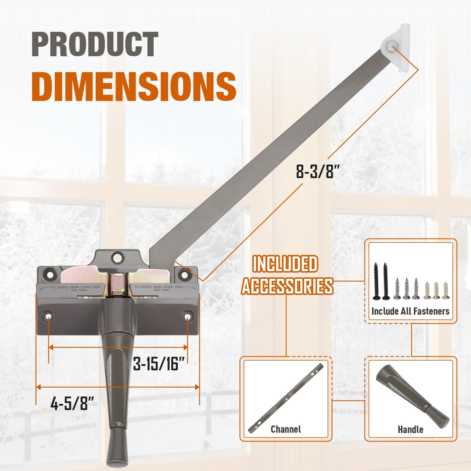 Straight Arm Operator for Anderson Window Crank Replacement for Left Window w...