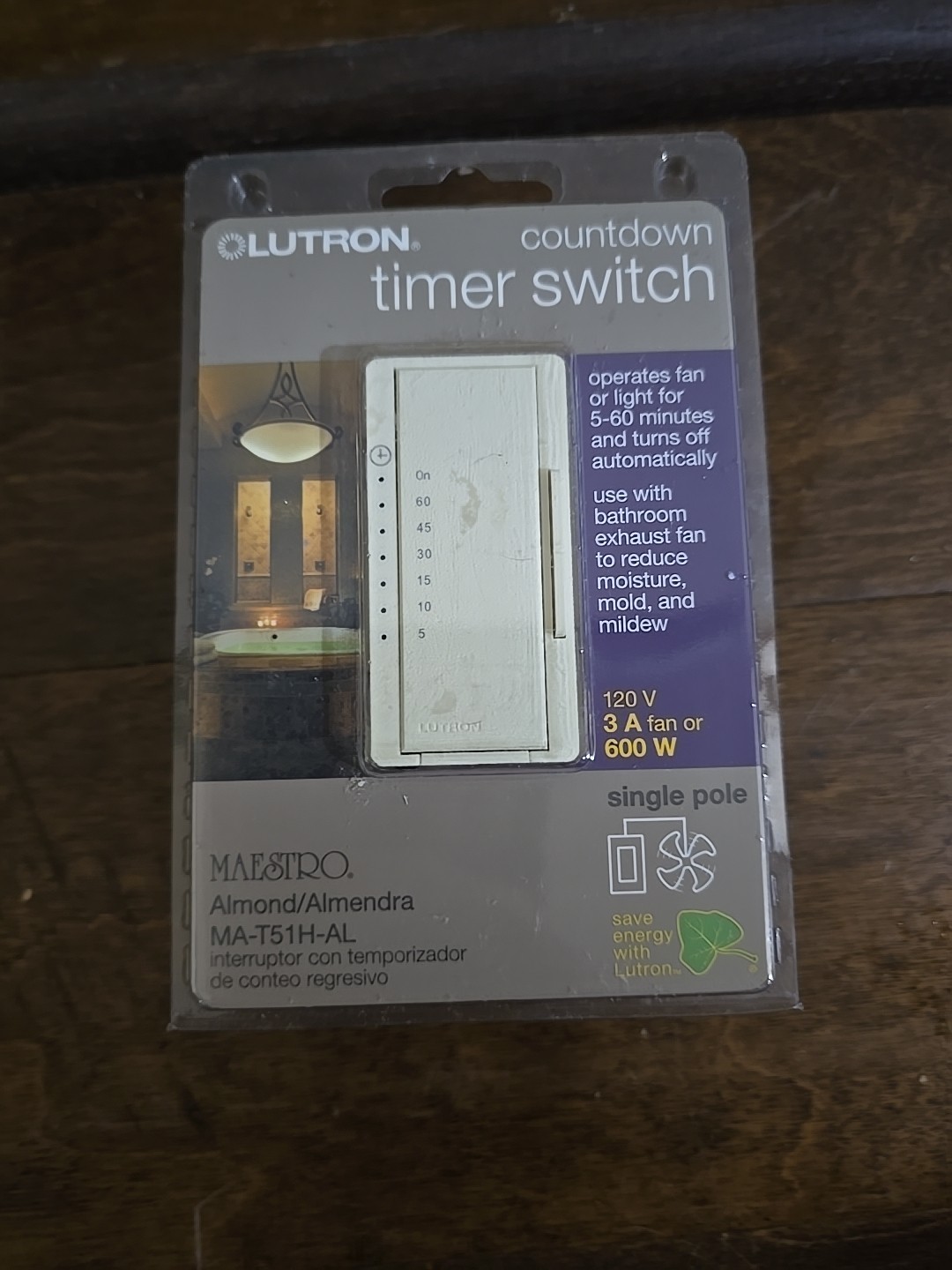 Lutron Countdown Timer Switch Maestro MA-T51H-AL ALMOND NEW