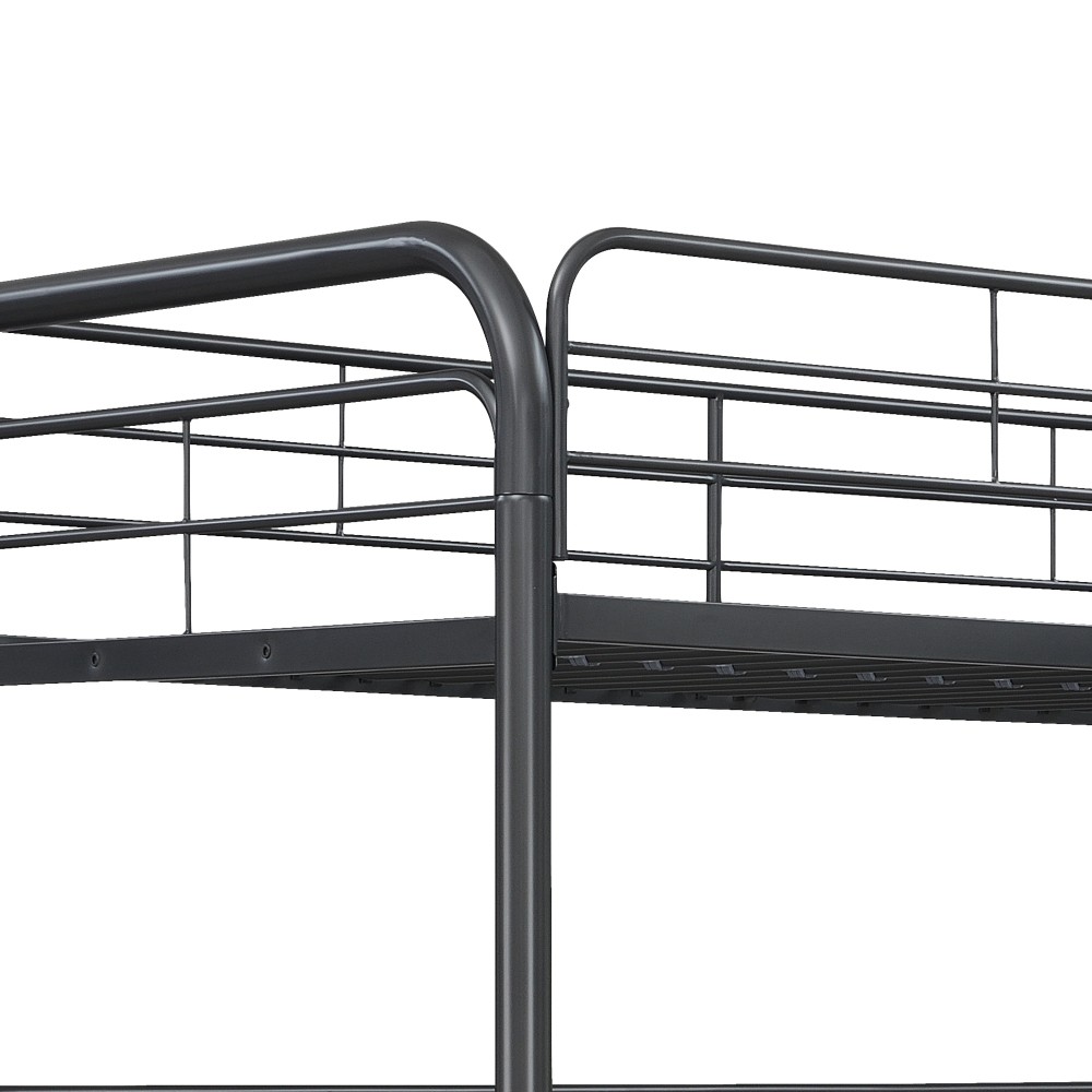 Triple Bunk Bed FULL over FULL over FULL | 3 Full Size Beds | Black Metal Frame