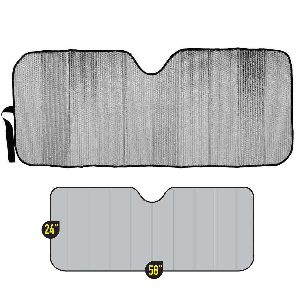 Motor Trend Standard Matte Black Reversible Auto Protective Foldable Sun Shade