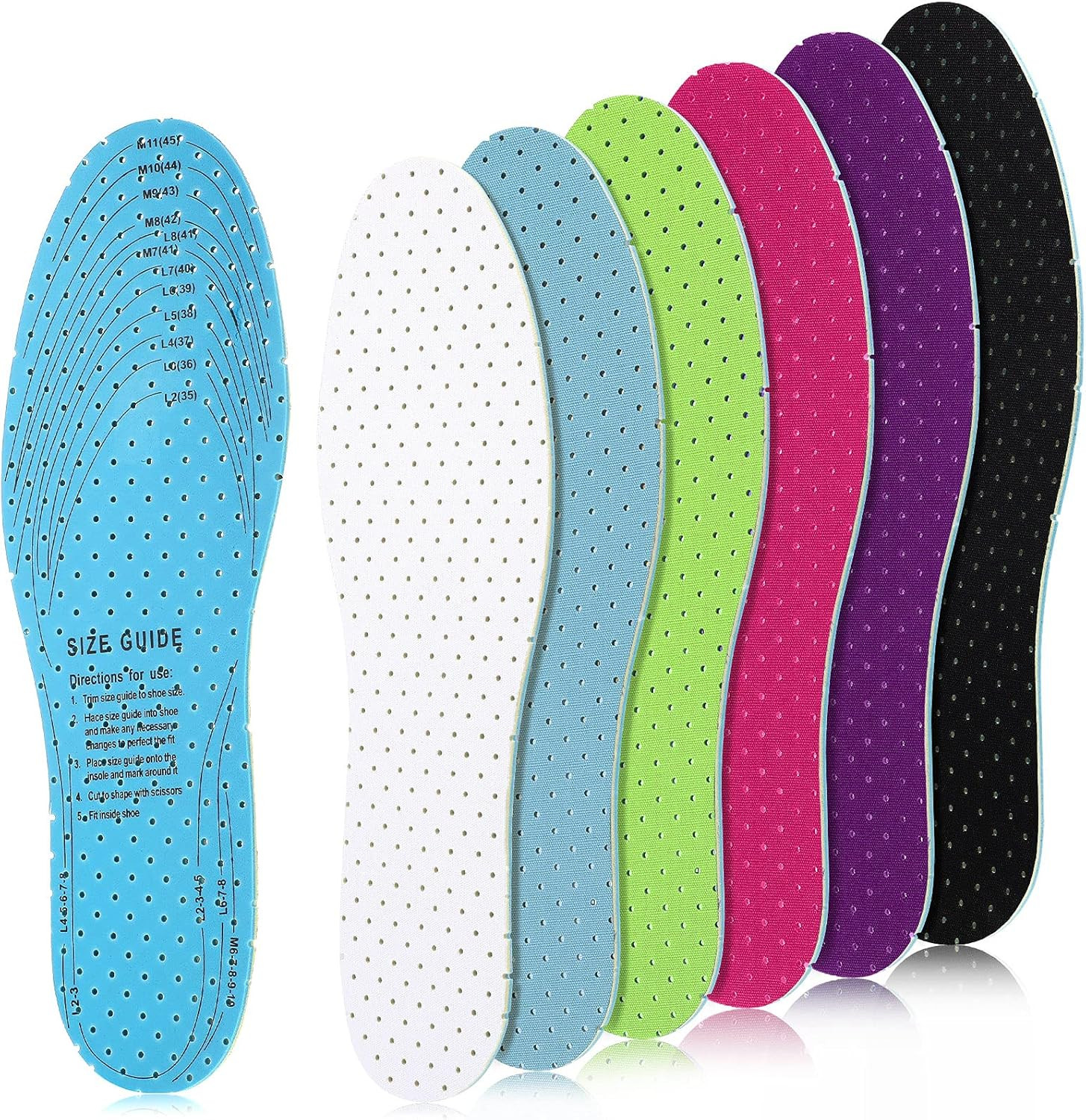 6 Pairs Shoe Insoles Women Thin Breathable Shoe Pads Inserts Ultra Soft Cushioni
