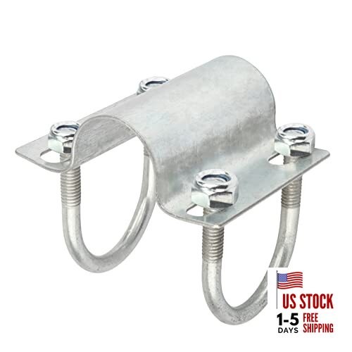 8 Pack U Bolt Cross Pipe Clamps, 1" x 1-3/8" OD Adjustable Grid Connector for