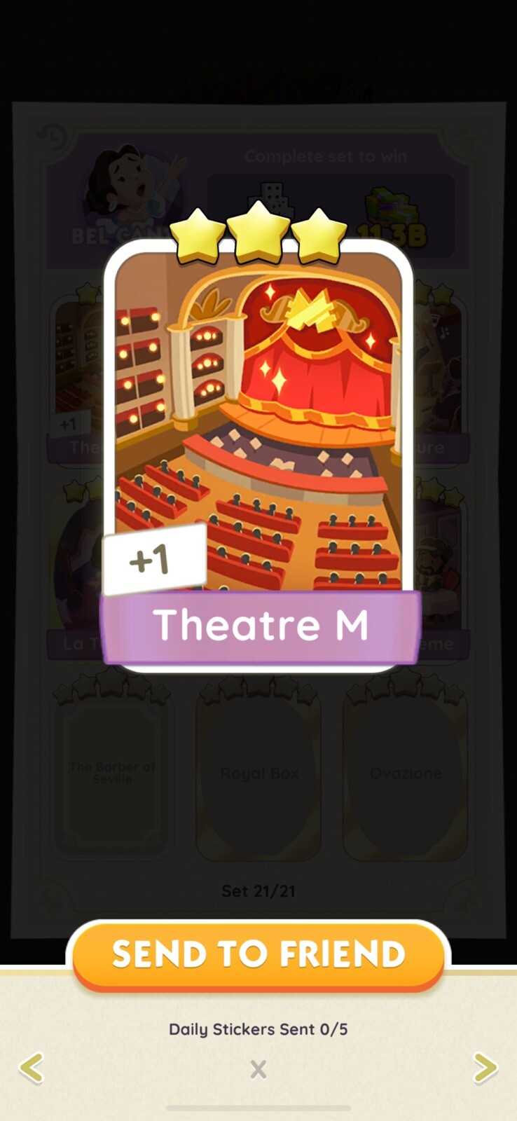 Monopoly GO Stickers 3 Stars ⭐️⭐️⭐️ 5 Sends Left For Today 4/27/24