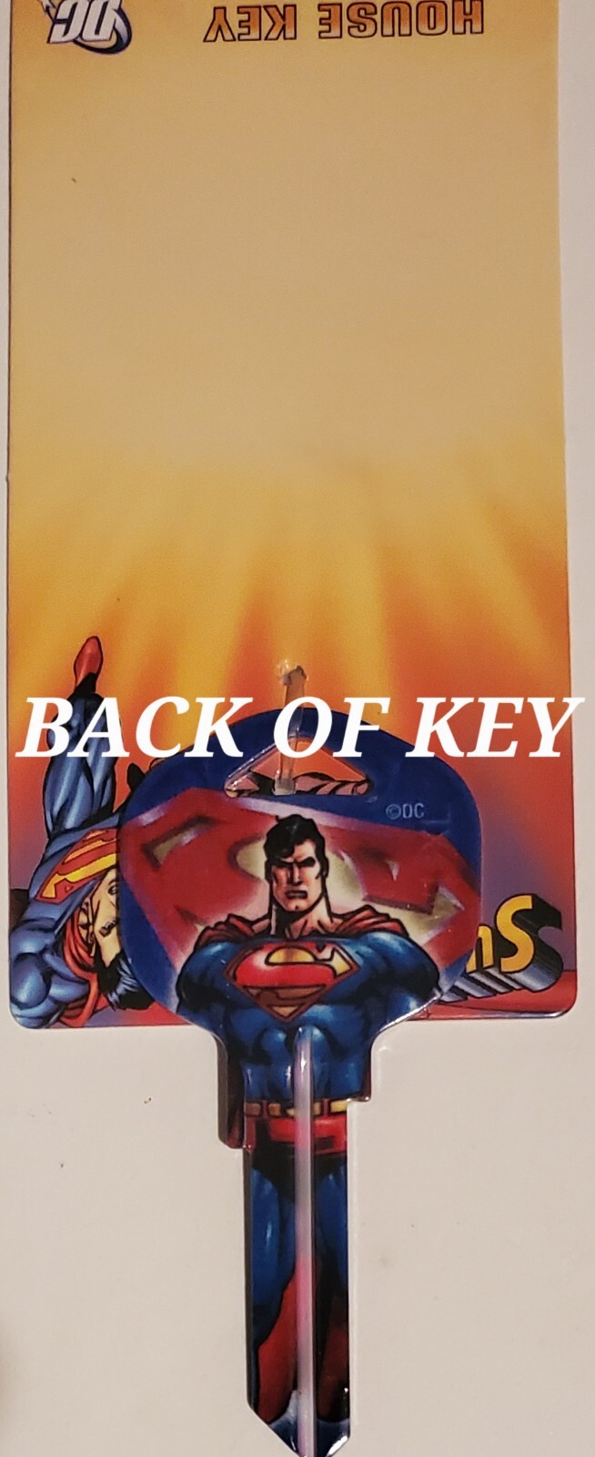 SUPERMAN OVERSIZED HEAD PAINTED HOUSEKEY FOR KWIKSET LOCKS