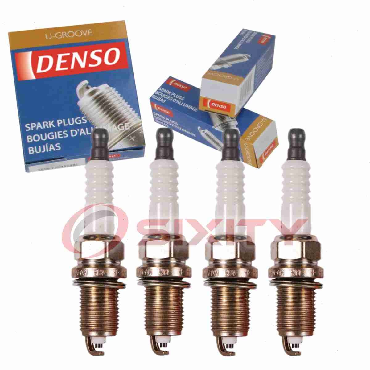 4 pc Denso Standard U-Groove Spark Plugs for 2000-2002 Chevrolet Prizm 1.8L hk