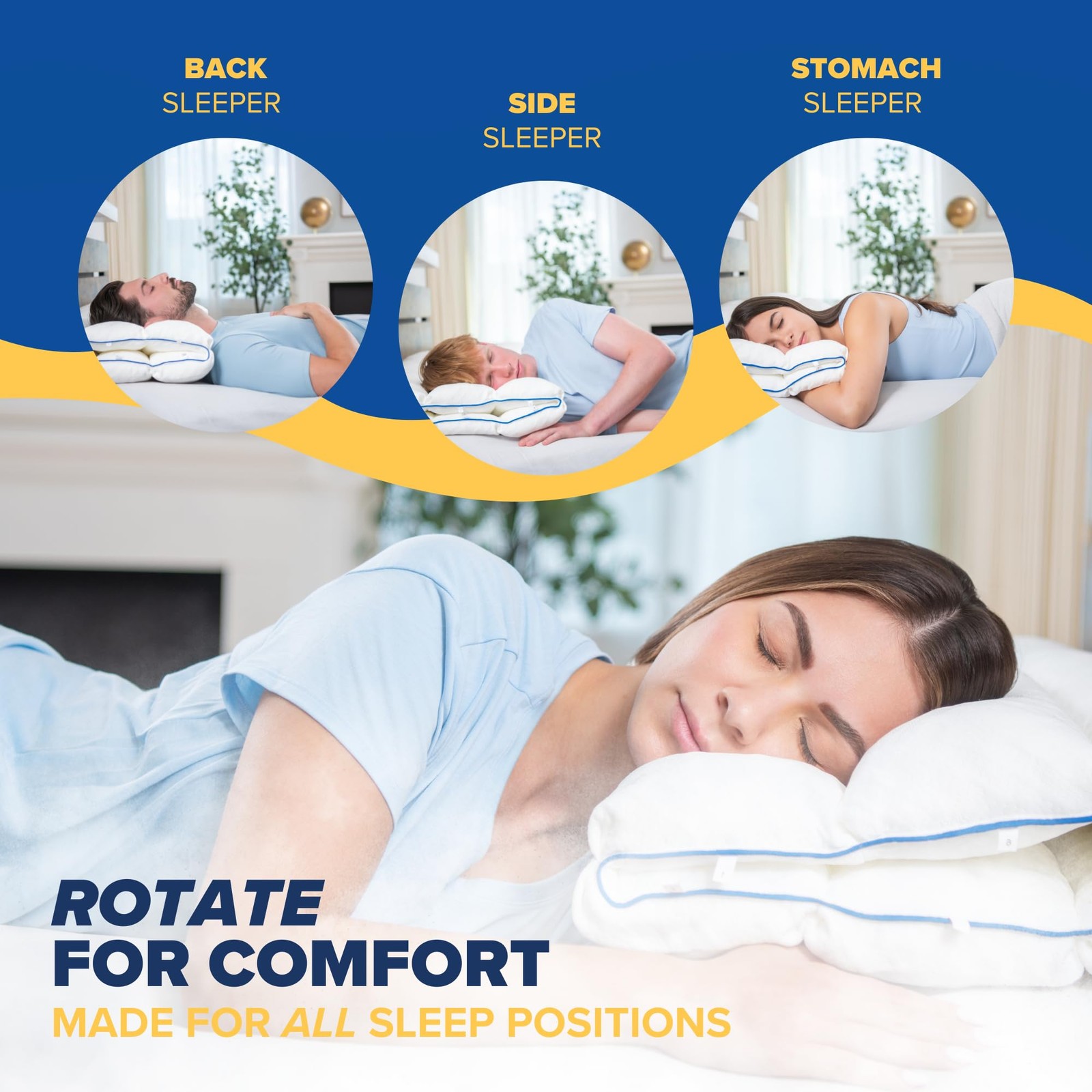 TUMBLE Adjustable Memory Foam Cooling Pillow, Standard/Queen, 1 Pack