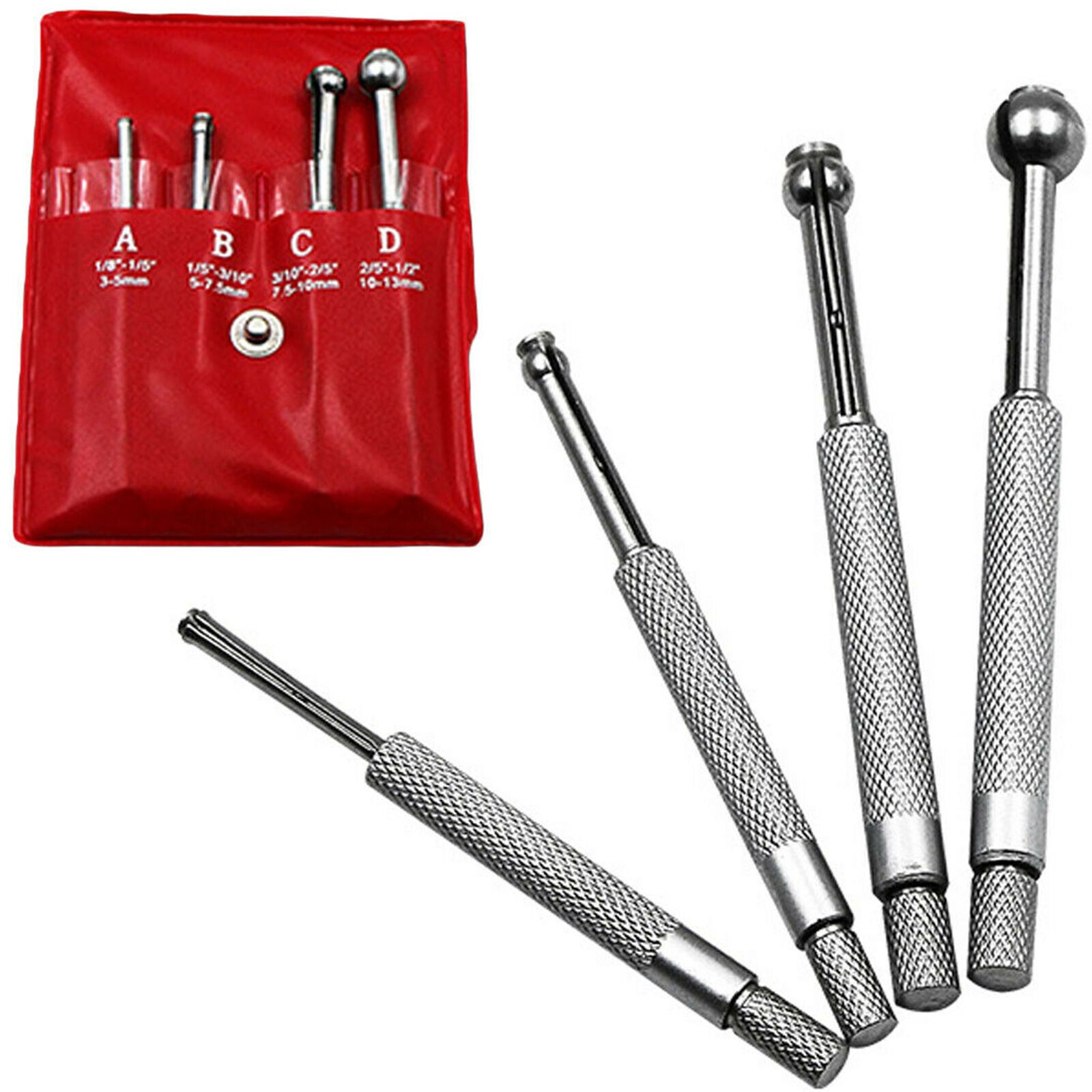 4pcs 3-13mm Full Ball Type Gage Telescopic Small Hole Bore Gauge Set
