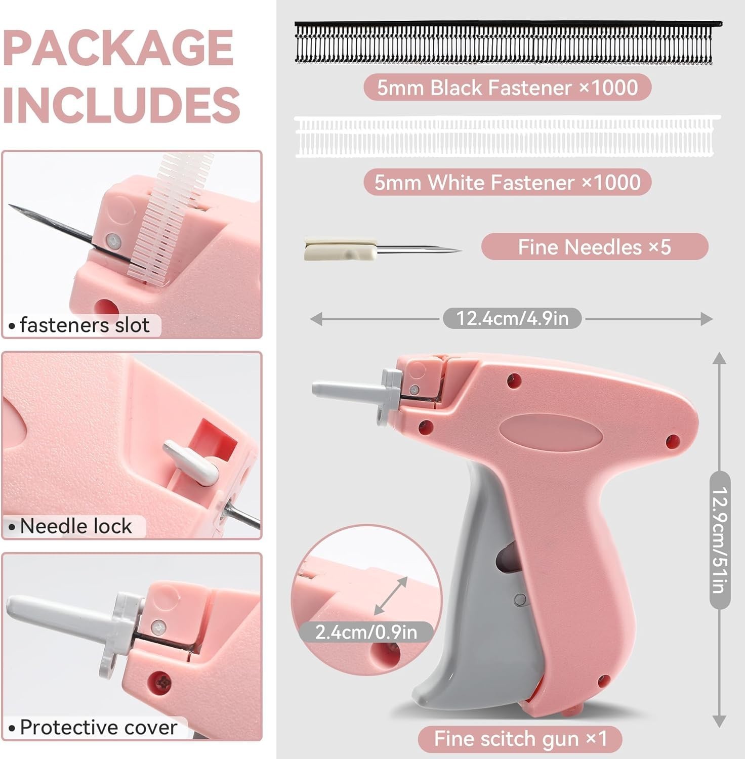 Portable Handheld Stitch Gun & Tagging Kit for Clothes - Micro Stitcher with ...