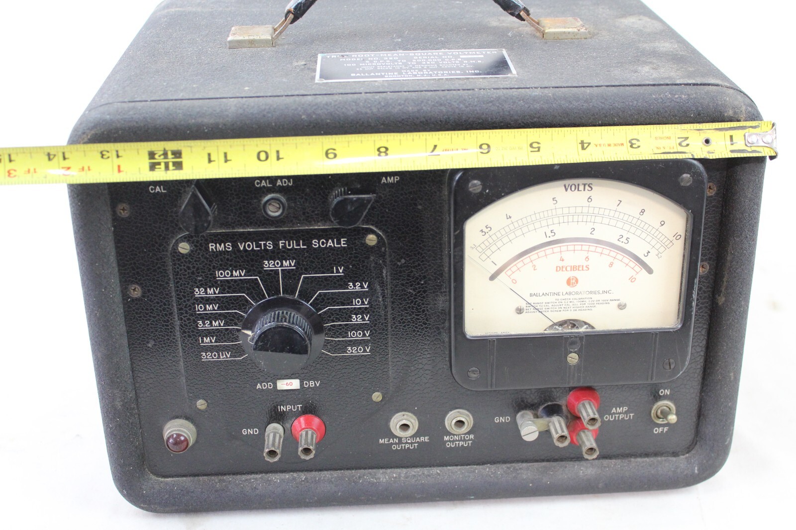 Vintage True Root Mean Square Ballantine Laboratories Voltmeter Model 320 Rare