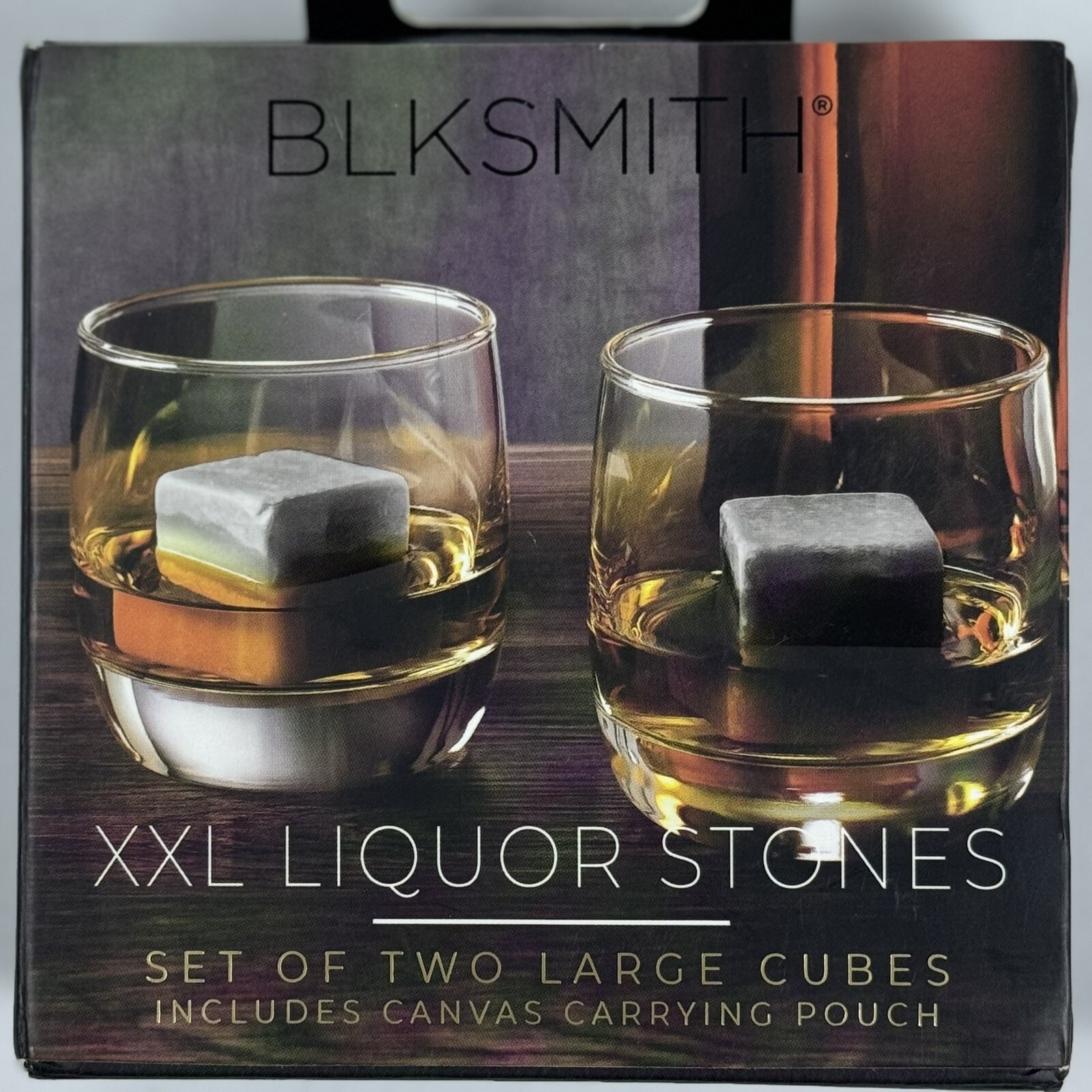 BLKSMITH XXL Liquor Stones Set of 2 Large Cubes Brand New In Box Includes Pouch