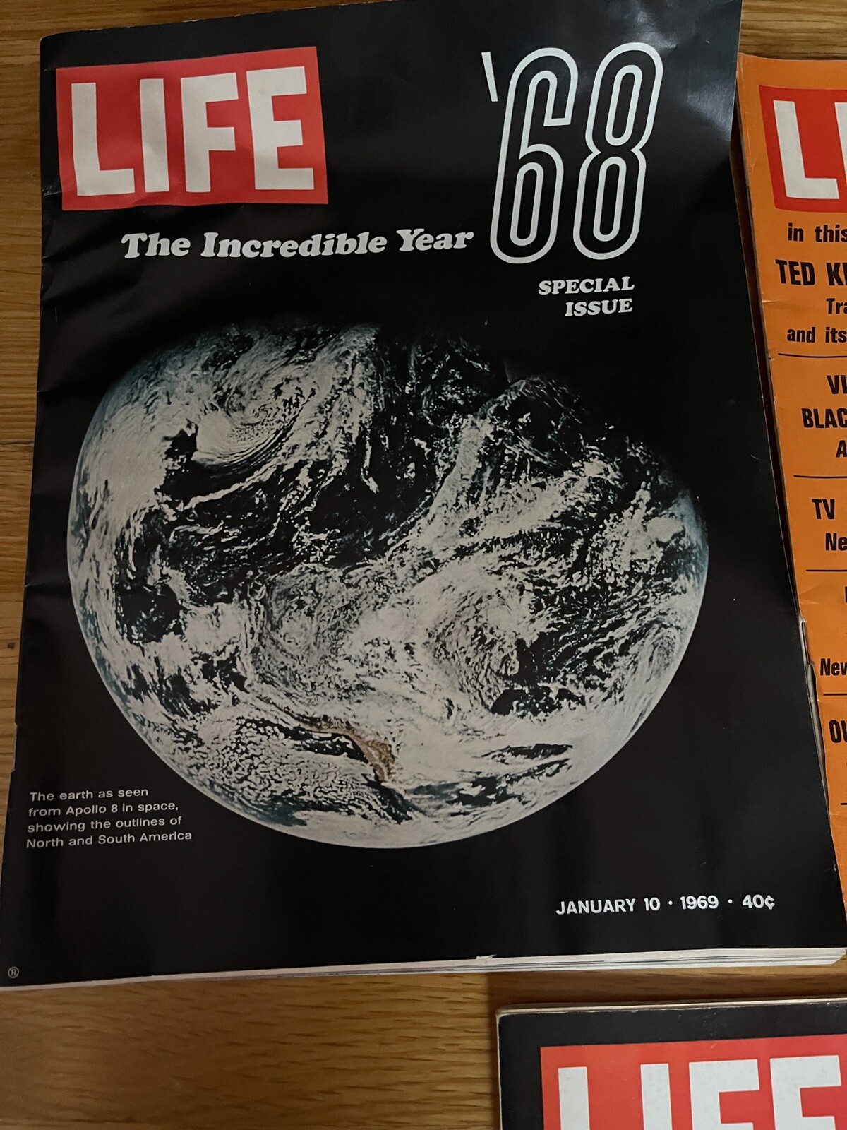 3 LIFE MAGAZINES 1969 January, August, Very Good Condition