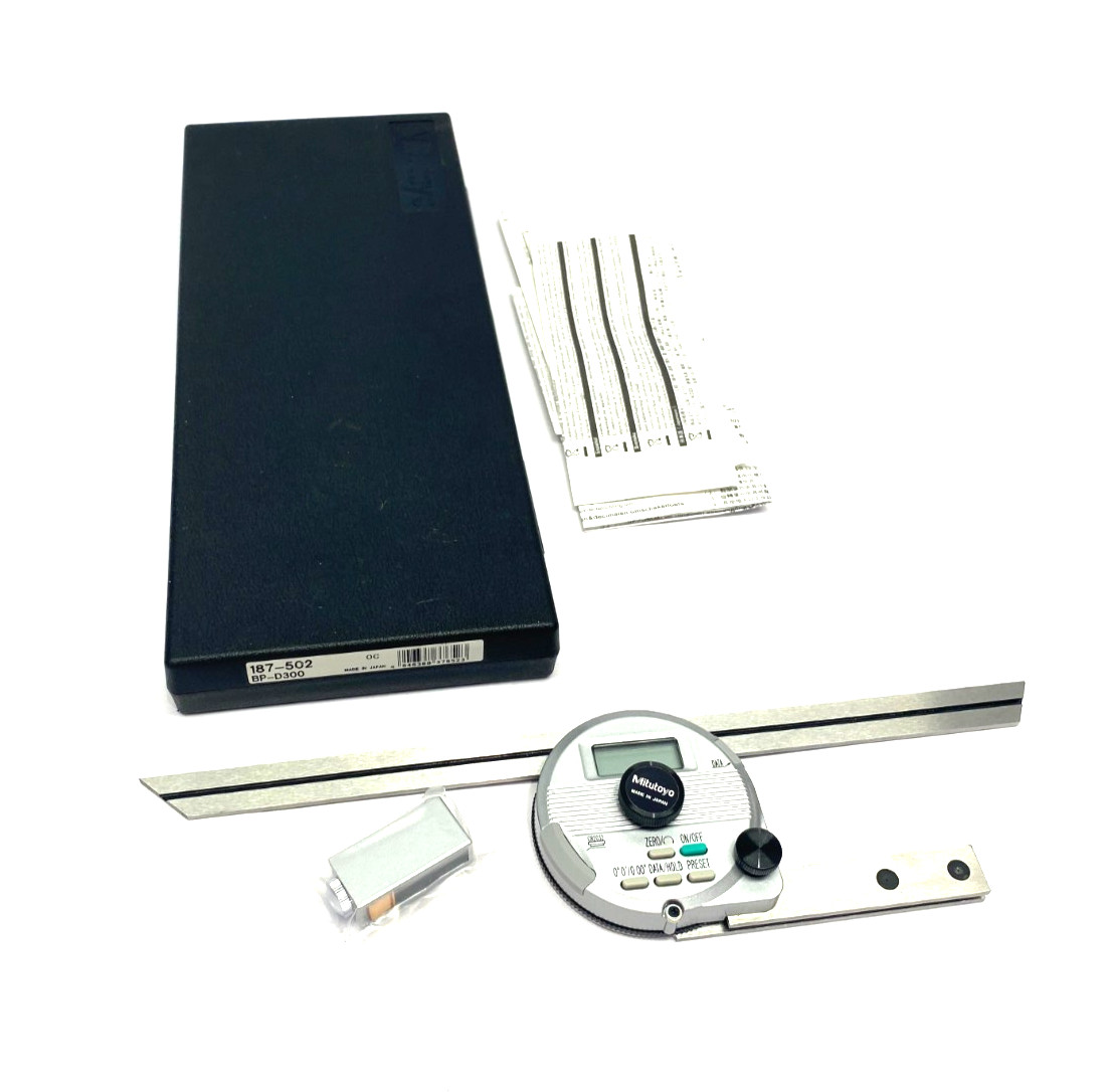 Mitutoyo 187-502 Digimatic Digital Universal Bevel Protractor 300mm BP-D300